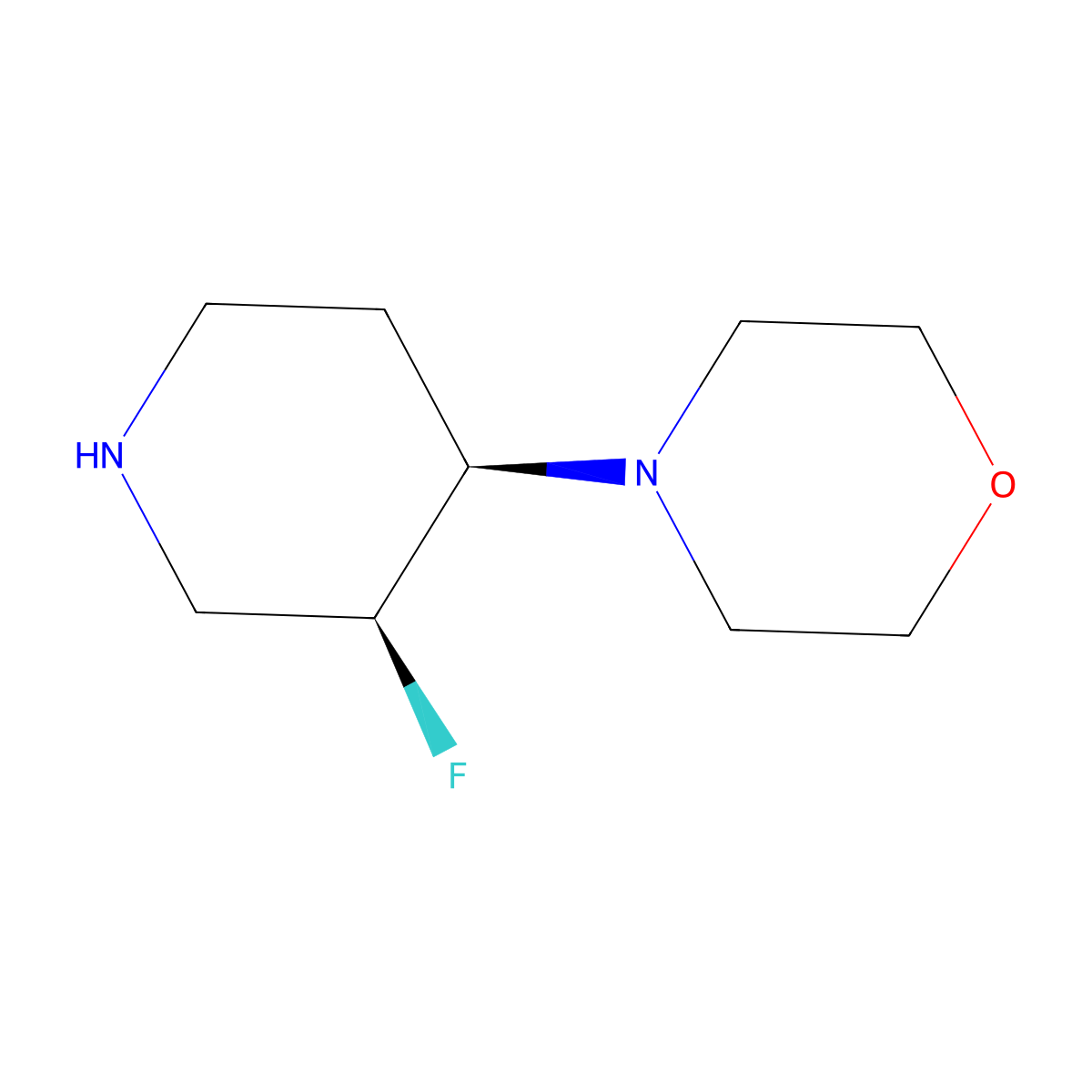 4-((3S,4R)-3-fluoropiperidin-4-yl)morpholine molecular structure, CAS 2166223-93-2