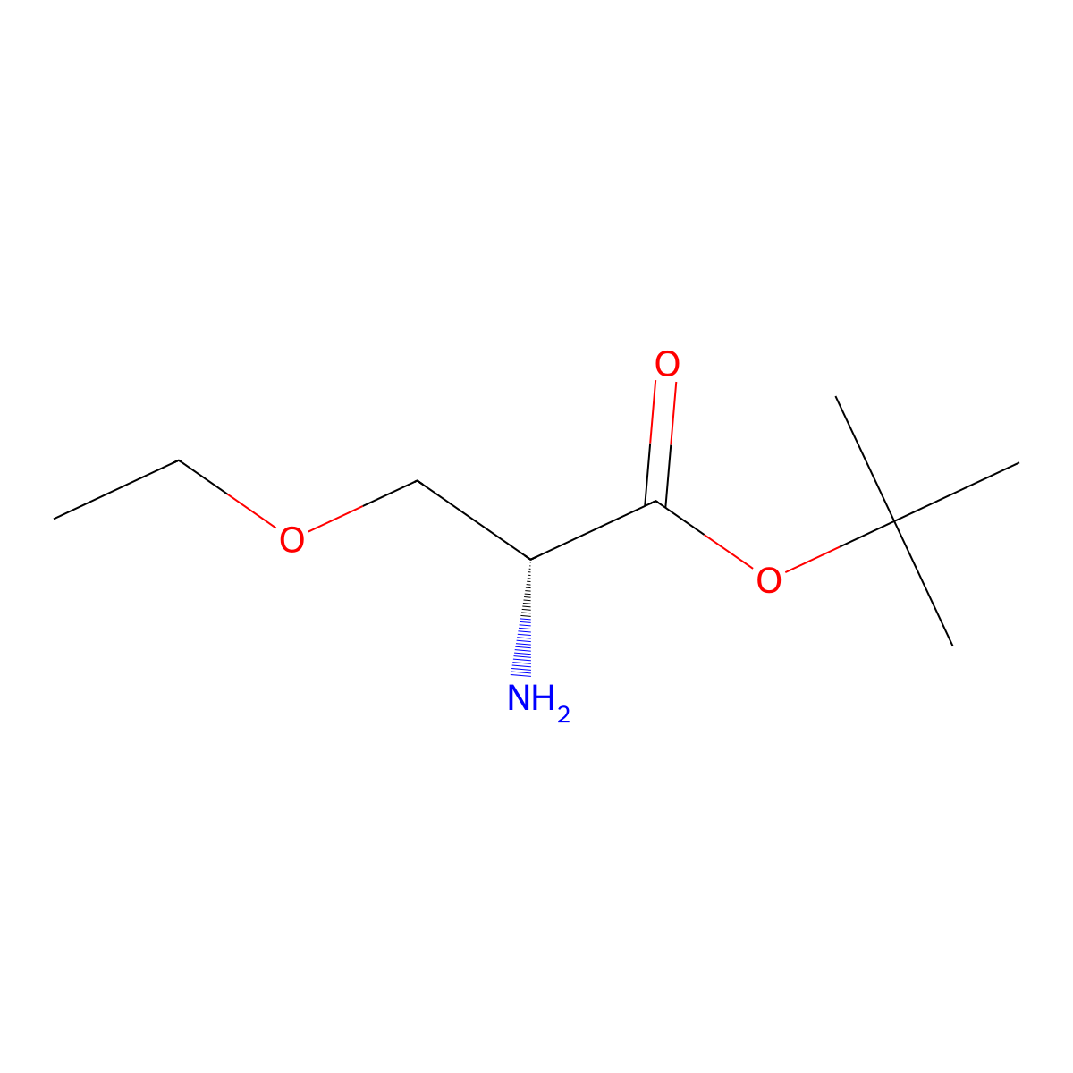 tert-butyl (2R)-2-amino-3-ethoxypropanoate molecular structure, CAS 2166225-12-1