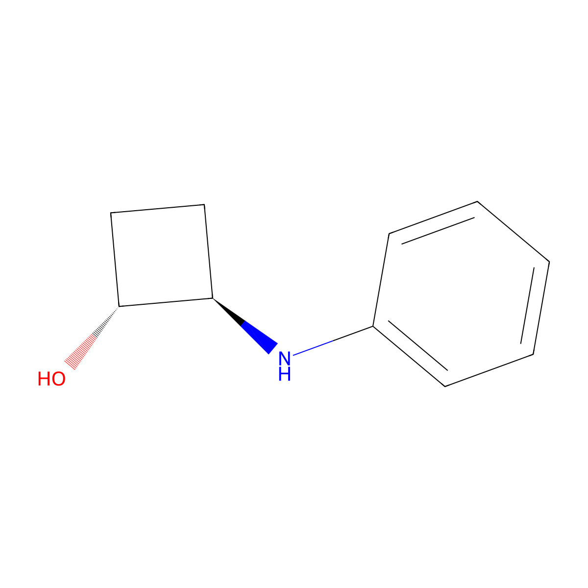 trans-2-(Phenylamino)cyclobutan-1-ol molecular structure, CAS 2166226-76-0