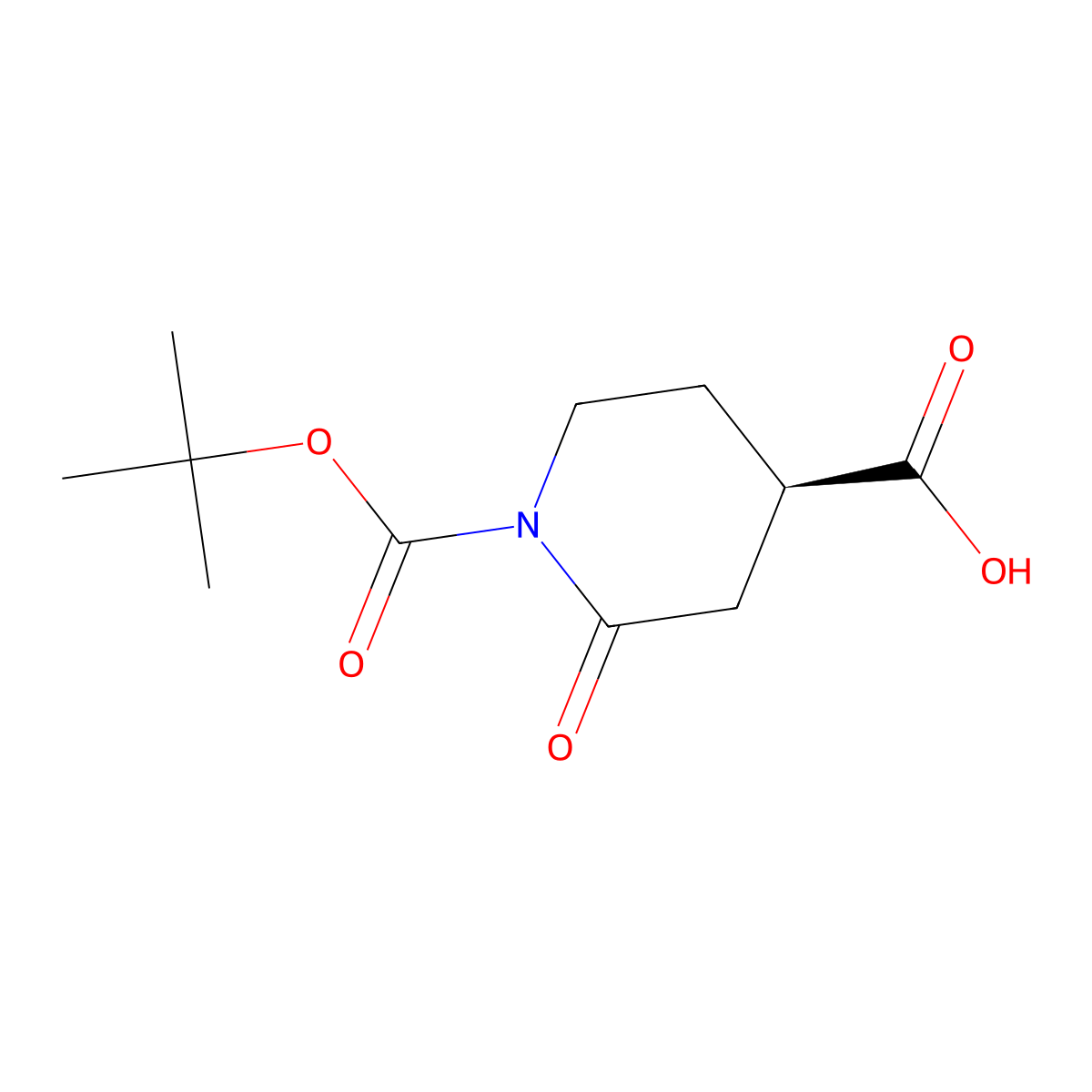 (R)-1-(tert-Butoxycarbonyl)-2-oxopiperidine-4-carboxylic acid molecular structure, CAS 2166251-56-3