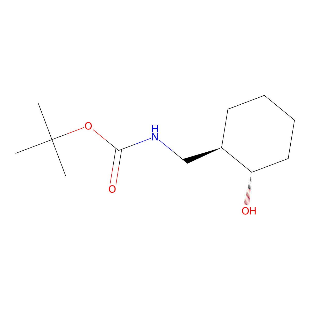 tert-butyl N-{[(1R,2S)-2-hydroxycyclohexyl]methyl}carbamate molecular structure, CAS 2166257-54-9