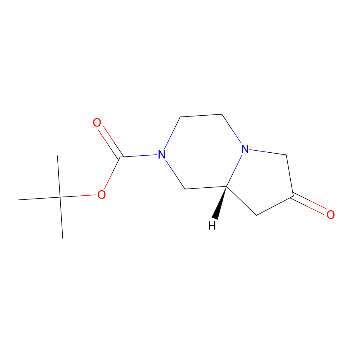 tert-butyl (8aR)-7-oxo-octahydropyrrolo[1,2-a]piperazine-2-carboxylate molecular structure, CAS 2166265-55-8