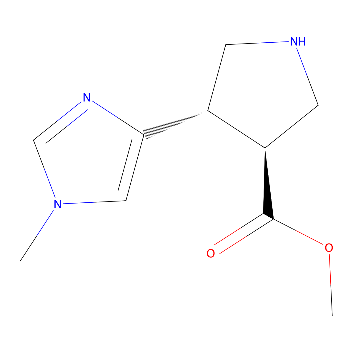 rac-methyl (3R,4R)-4-(1-methyl-1H-imidazol-4-yl)pyrrolidine-3-carboxylate molecular structure, CAS 2166272-12-2