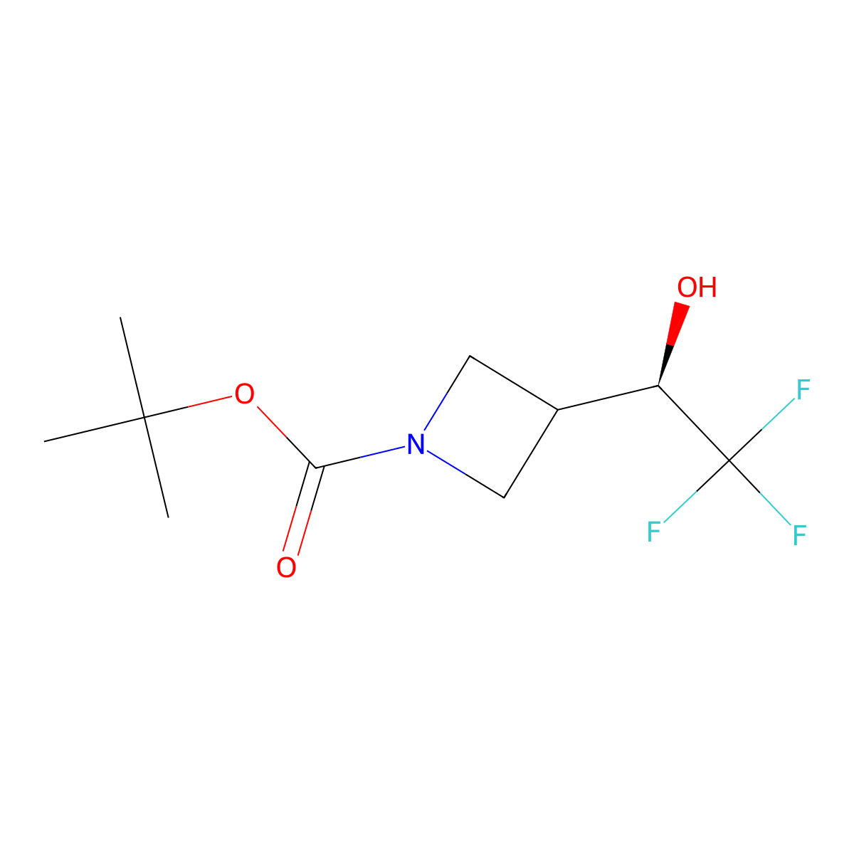 tert-butyl 3-[(1R)-2,2,2-trifluoro-1-hydroxyethyl]azetidine-1-carboxylate molecular structure, CAS 2166273-43-2