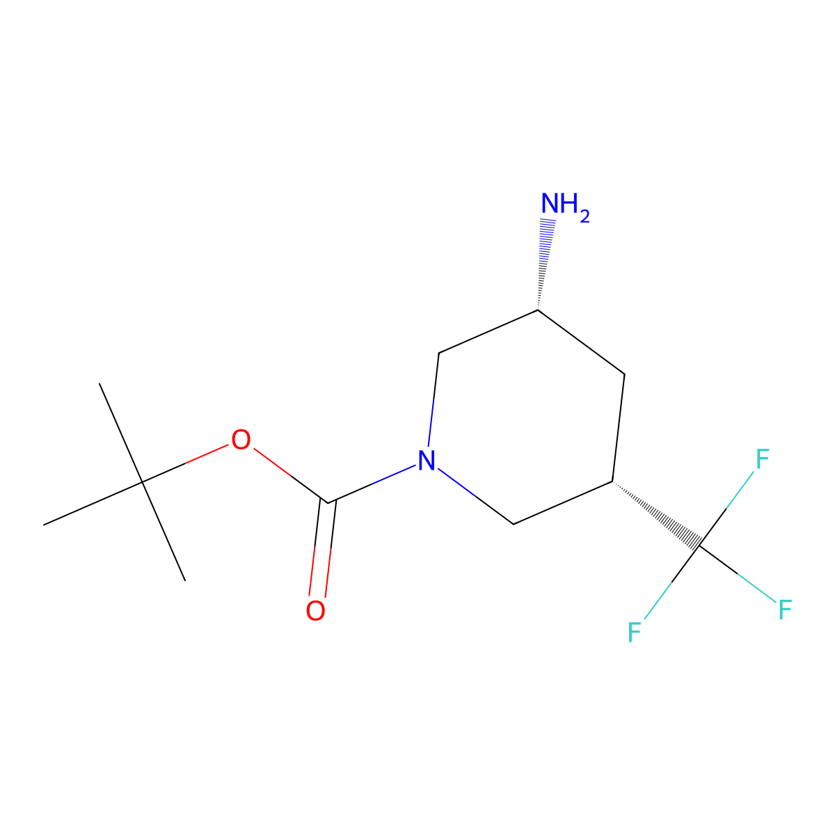 tert-butyl (3R,5S)-3-amino-5-(trifluoromethyl)piperidine-1-carboxylate molecular structure, CAS 2166275-79-0