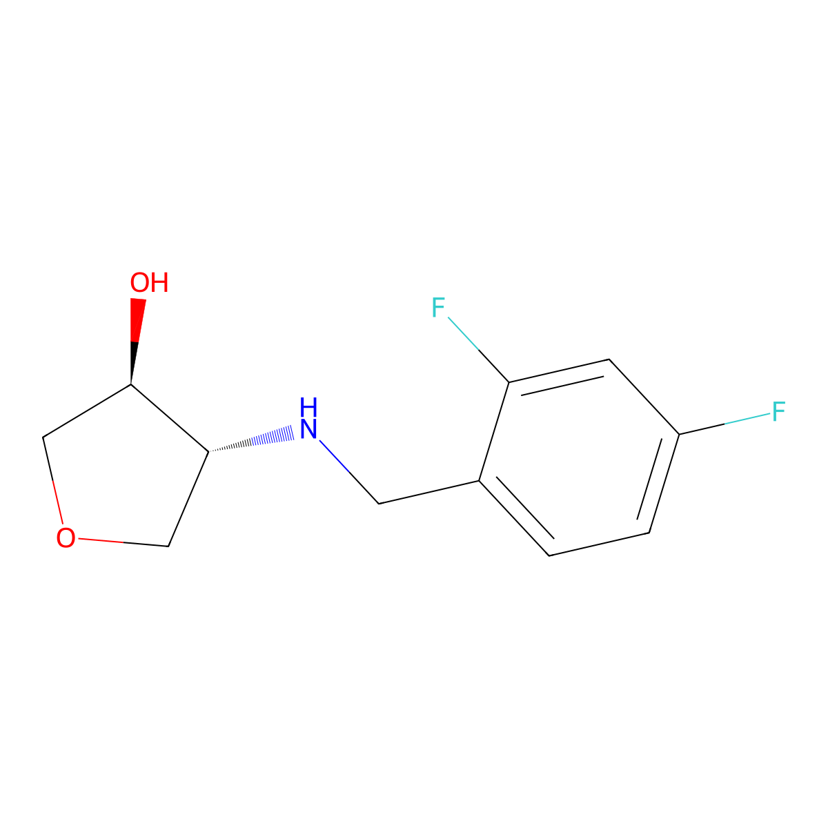 (3S,4R)-4-{[(2,4-difluorophenyl)methyl]amino}oxolan-3-ol molecular structure, CAS 2166297-32-9