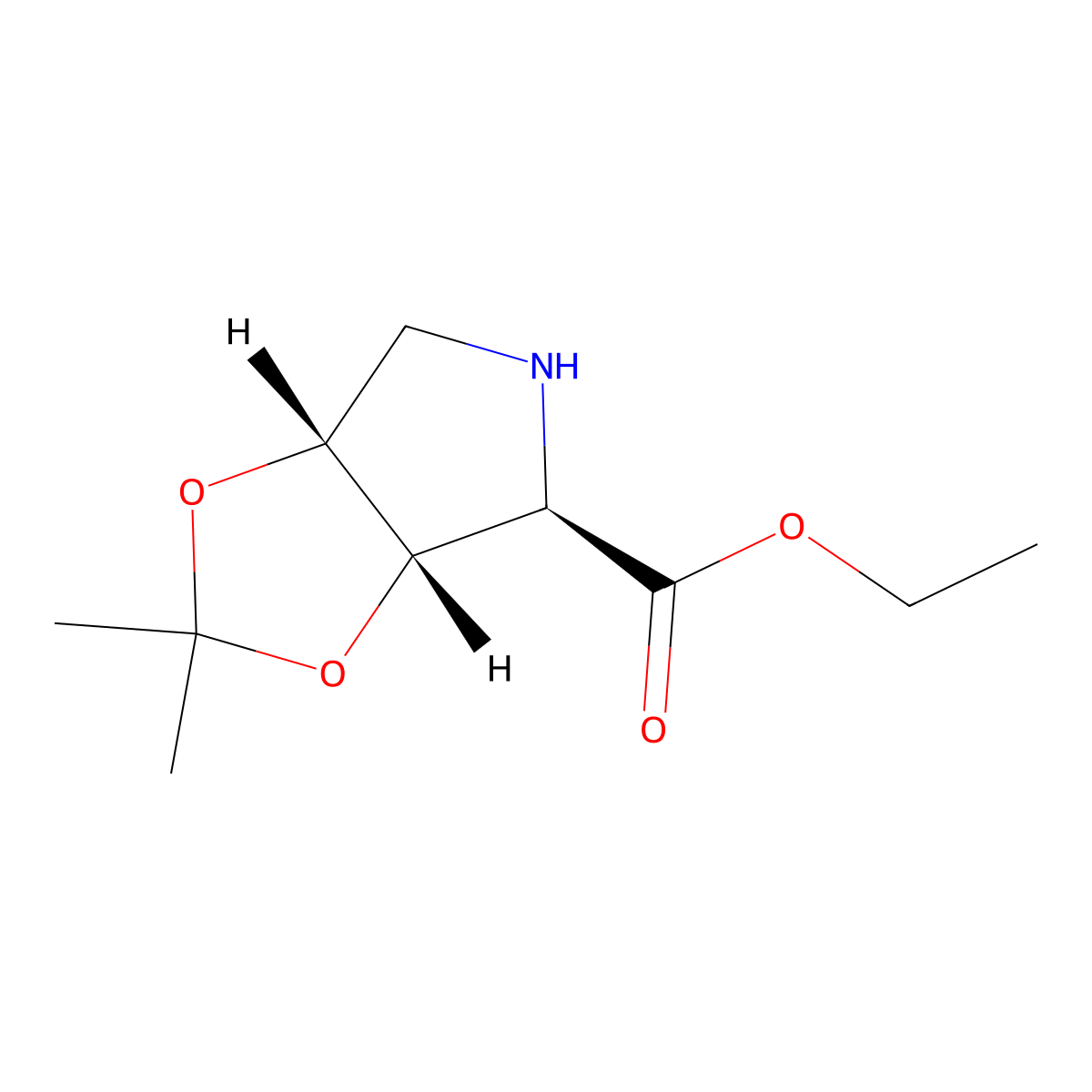 rac-ethyl (3aR,4S,6aS)-2,2-dimethyl-hexahydro-[1,3]dioxolo[4,5-c]pyrrole-4-carboxylate molecular structure, CAS 2166299-02-9