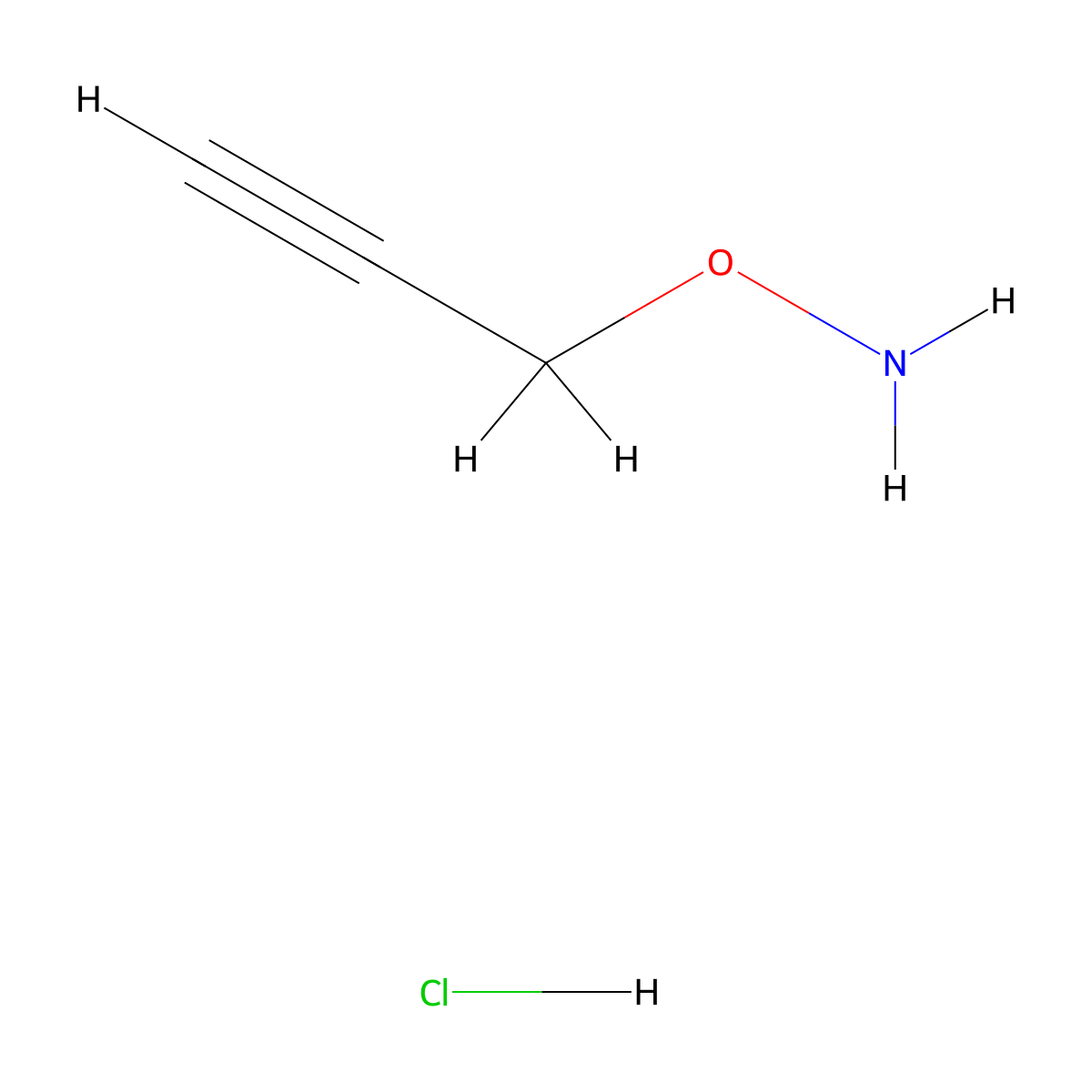 O-(prop-2-yn-1-yl)hydroxylamine hydrochloride molecular structure, CAS 21663-79-6