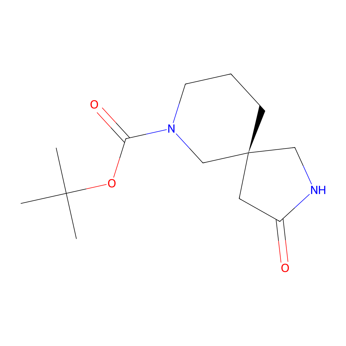 tert-butyl (5S)-3-oxo-2,7-diazaspiro[4.5]decane-7-carboxylate molecular structure, CAS 2166301-18-2