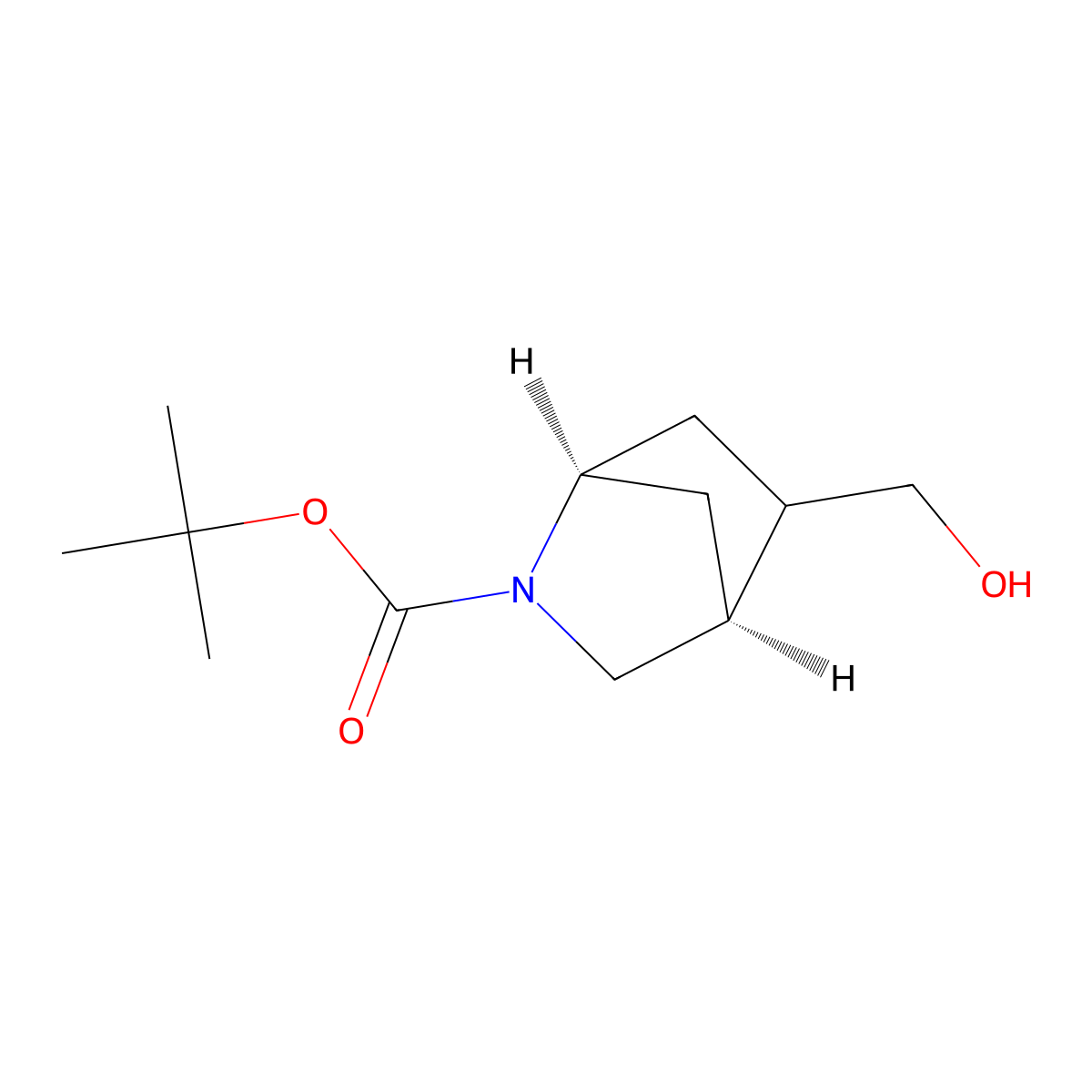 (1R,4S)-tert-Butyl 5-(hydroxymethyl)-2-azabicyclo[2.2.1]heptane-2-carboxylate molecular structure, CAS 2166308-97-8