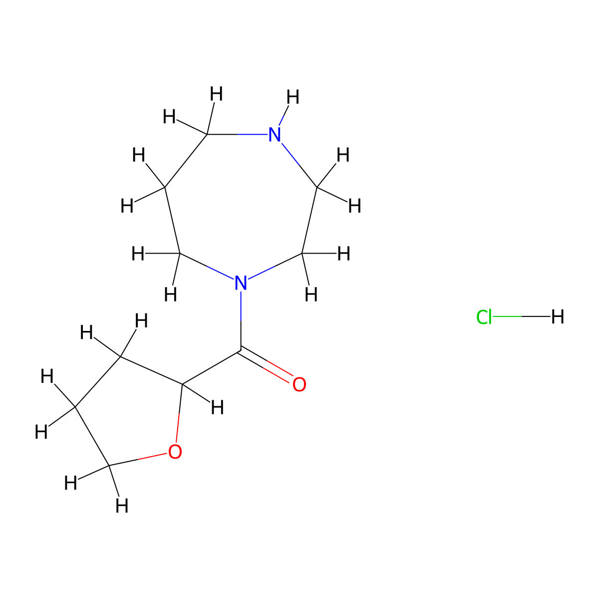 1-(Oxolane-2-carbonyl)-1,4-diazepane hydrochloride molecular structure, CAS 2166310-87-6