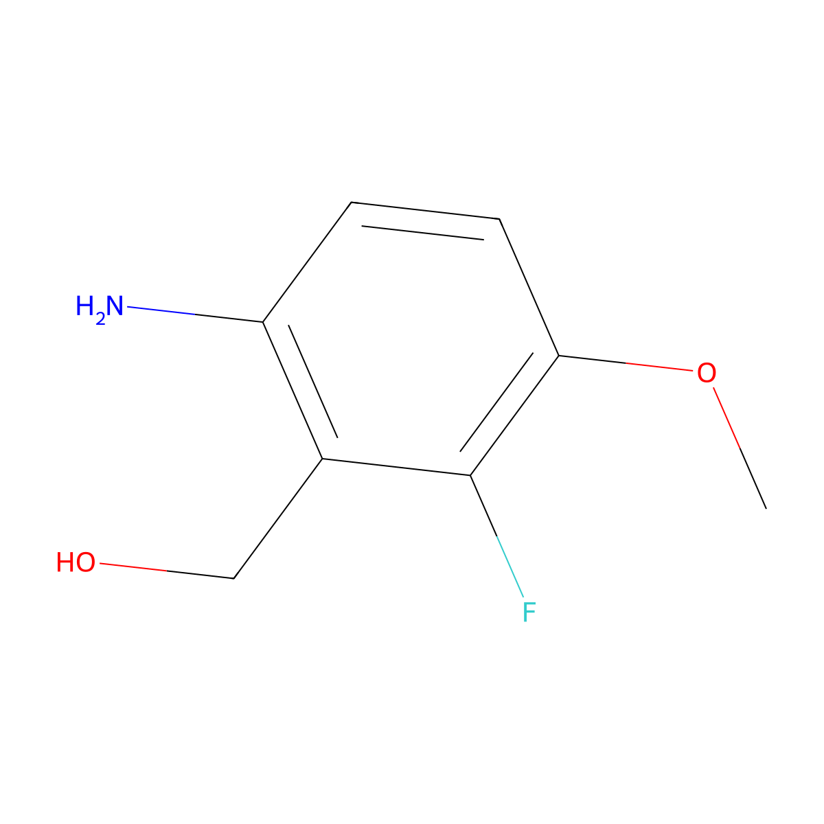 (6-Amino-2-fluoro-3-methoxyphenyl)methanol molecular structure, CAS 2166321-37-3