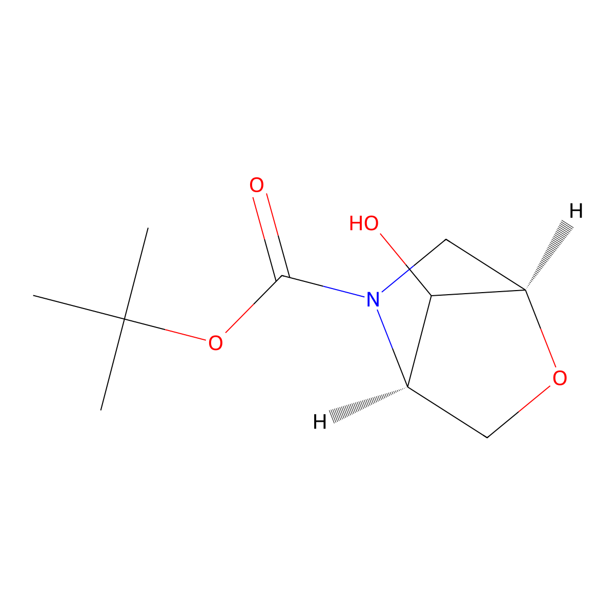 tert-butyl (1R,4R)-7-hydroxy-2-oxa-5-azabicyclo[2.2.1]heptane-5-carboxylate molecular structure, CAS 2166454-03-9