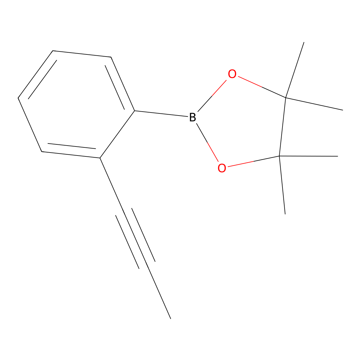 4,4,5,5-Tetramethyl-2-[2-(prop-1-yn-1-yl)phenyl]-1,3,2-dioxaborolane molecular structure, CAS 2166457-09-4