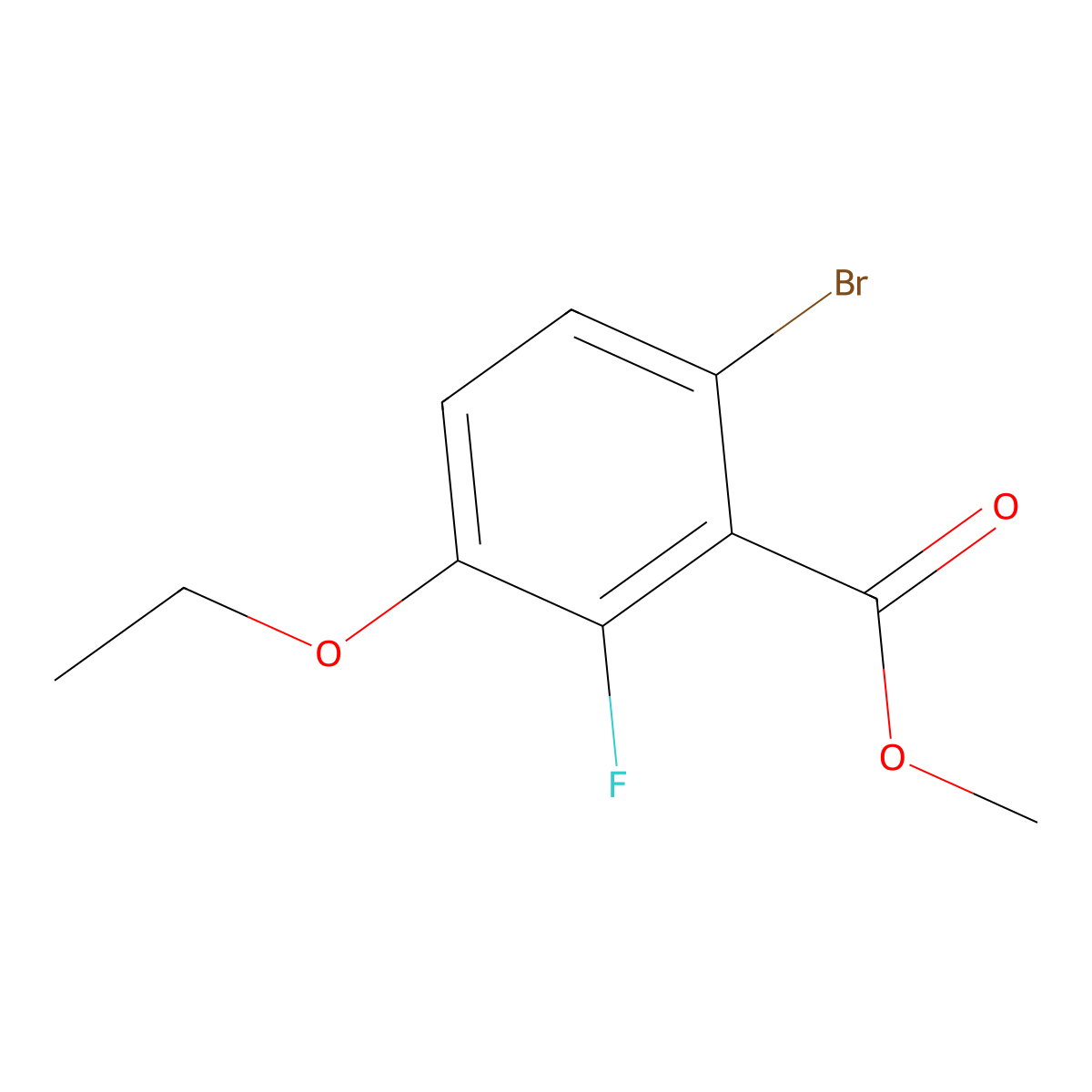 Methyl 6-bromo-3-ethoxy-2-fluorobenzoate molecular structure, CAS 2166529-42-4