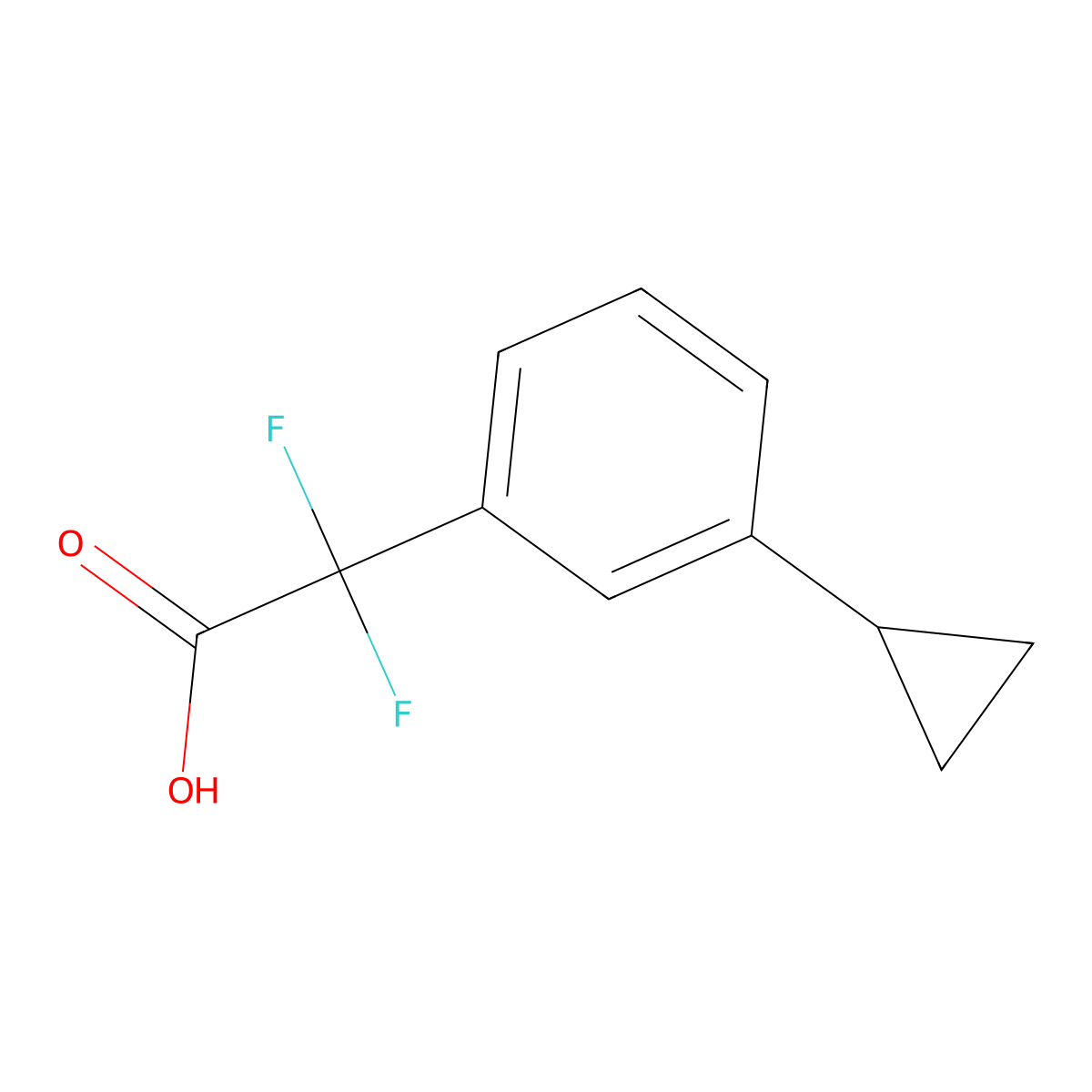 2-(3-Cyclopropylphenyl)-2,2-difluoroacetic acid molecular structure, CAS 2166538-14-1