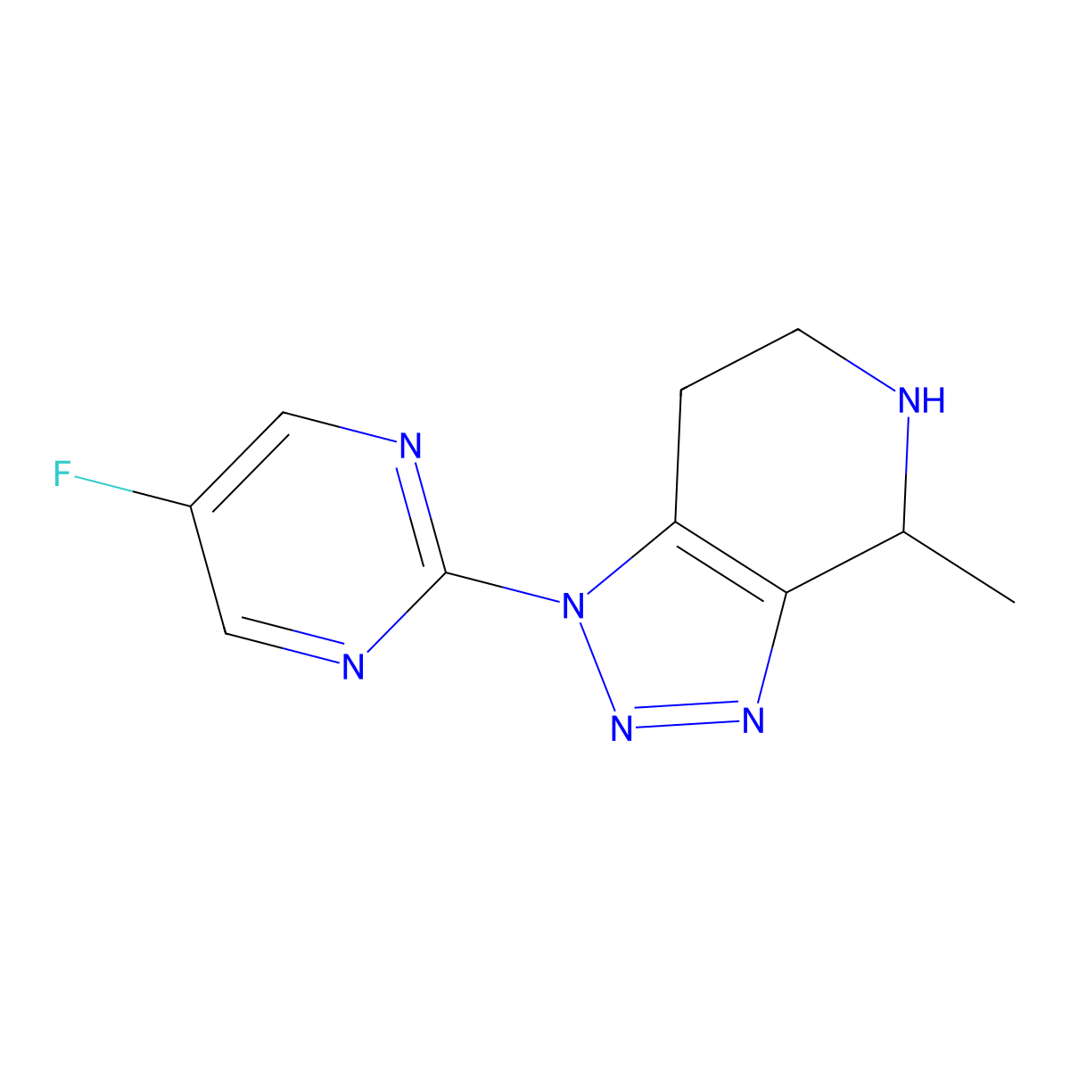 (S)-1-(5-Fluoropyrimidin-2-yl)-4-methyl-4,5,6,7-tetrahydro-1H-[1,2,3]triazolo[4,5-c]pyridine molecular structure, CAS 2166558-55-8