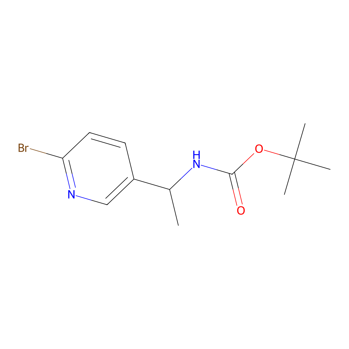 1-(6-Bromo-3-pyridyl)-N-Boc-ethanamine molecular structure, CAS 2166563-18-2