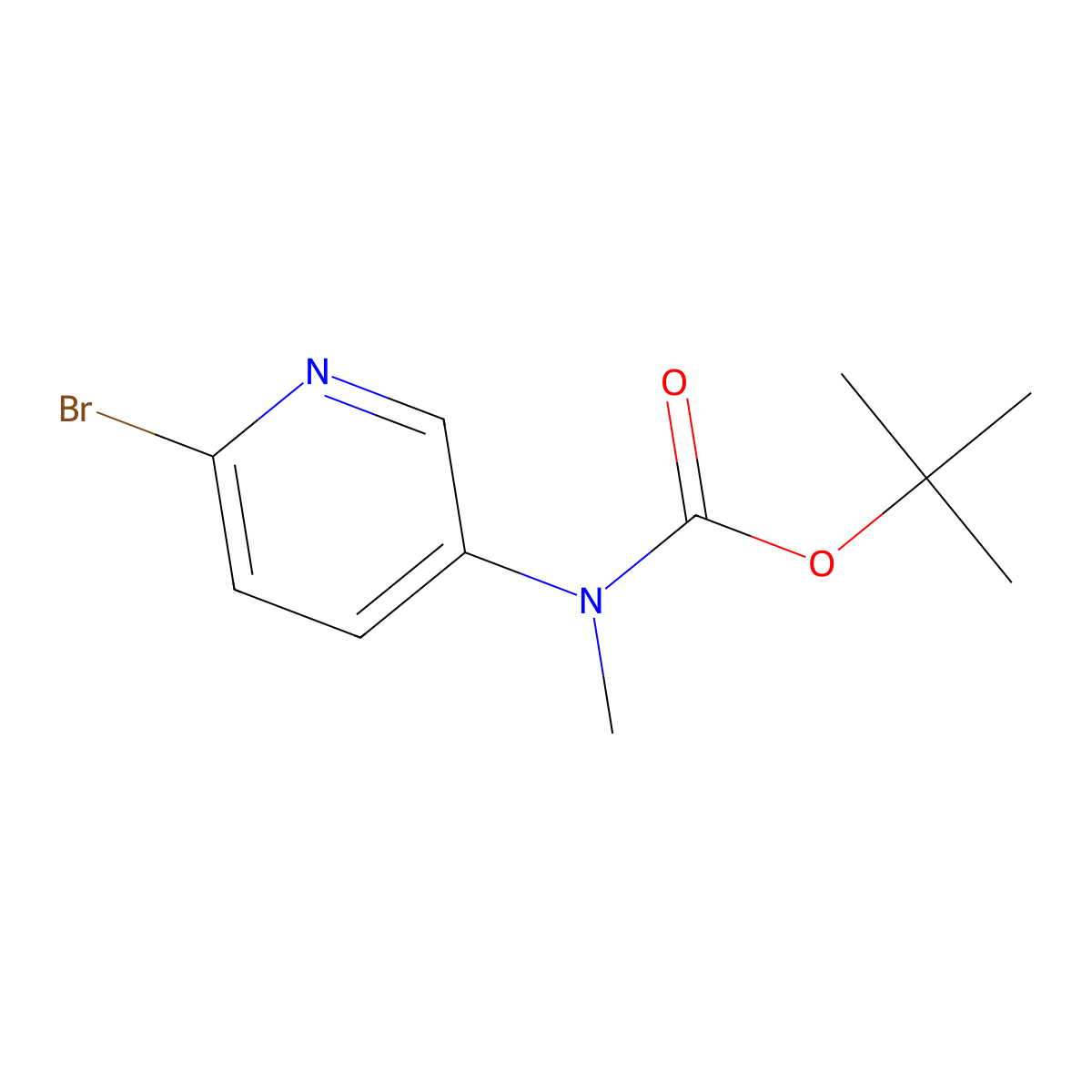 tert-butyl N-(6-bromopyridin-3-yl)-N-methylcarbamate molecular structure, CAS 2166566-00-1