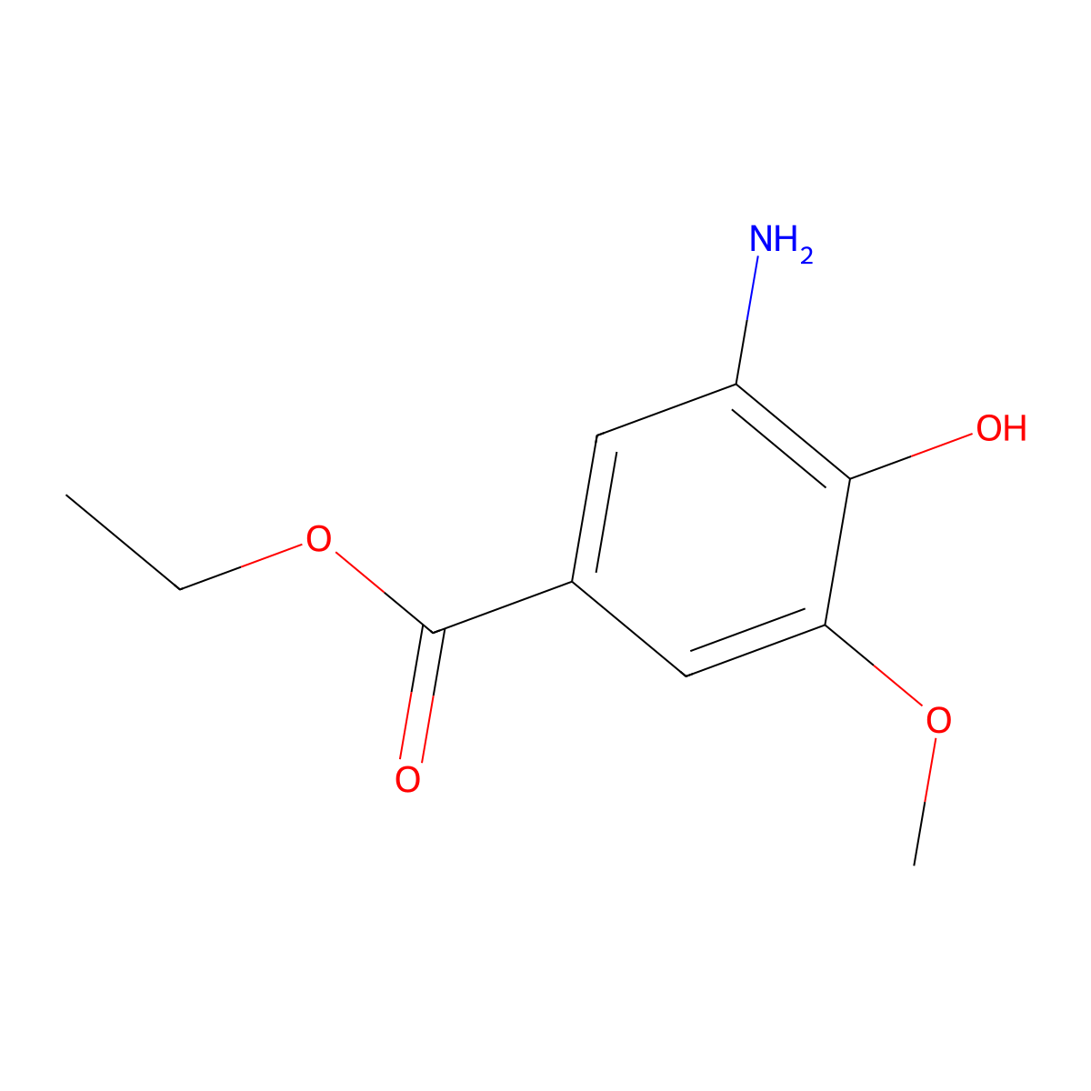 Ethyl 3-amino-4-hydroxy-5-methoxybenzoate molecular structure, CAS 2166577-65-5