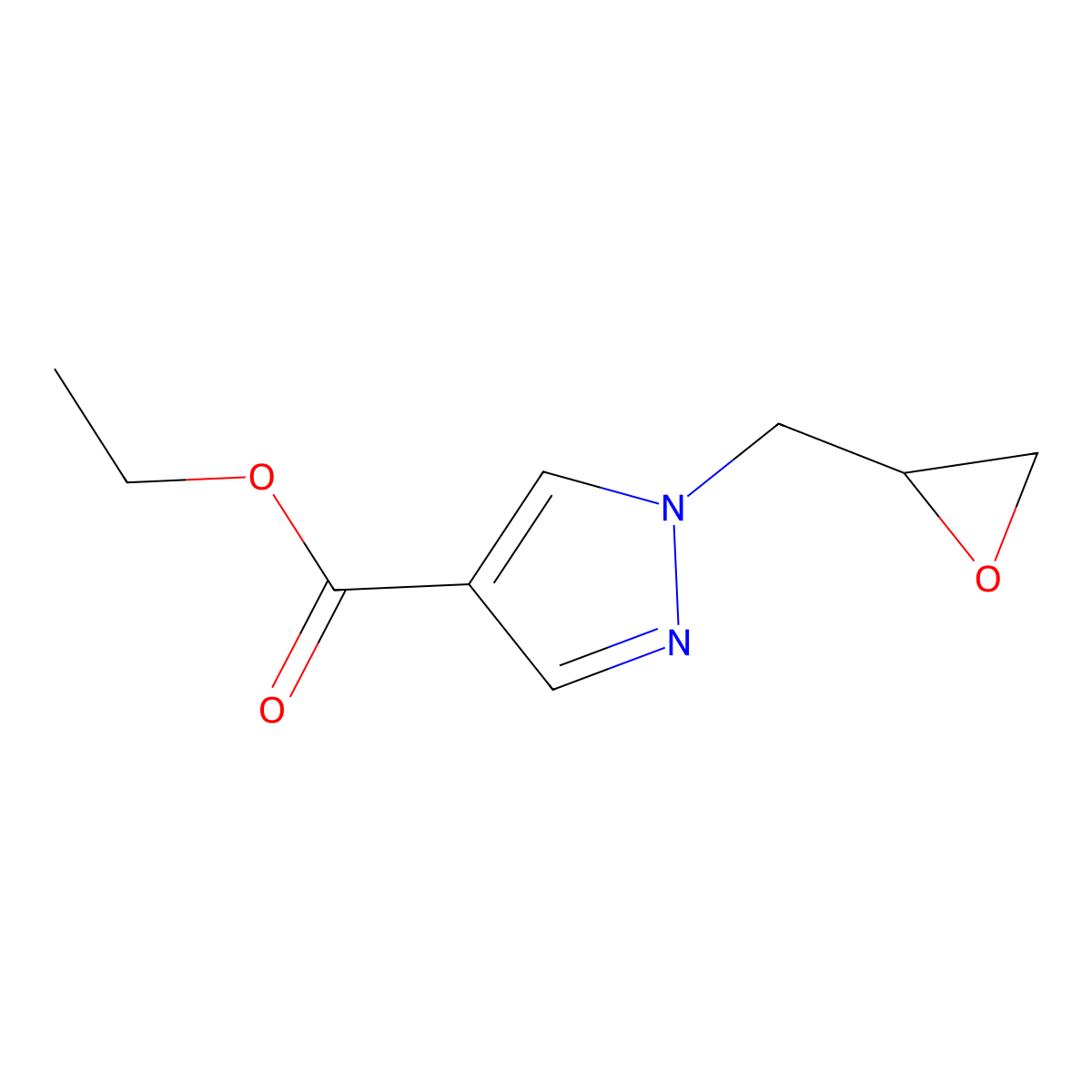 Ethyl 1-[(oxiran-2-yl)methyl]-1h-pyrazole-4-carboxylate molecular structure, CAS 2166577-70-2