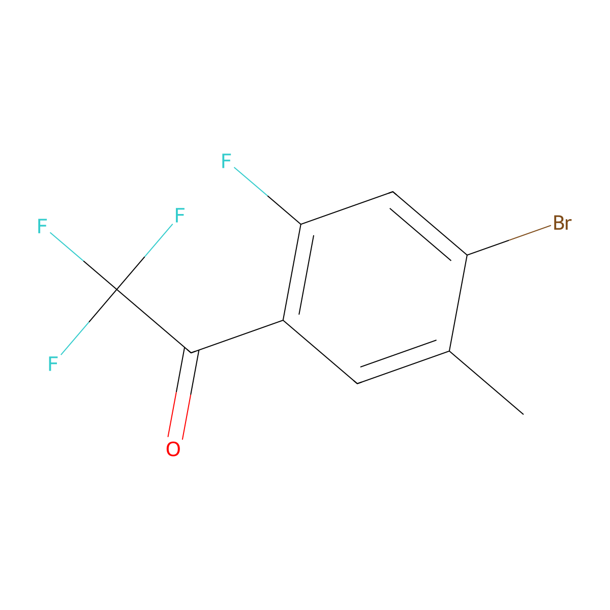 1-(4-Bromo-2-fluoro-5-methylphenyl)-2,2,2-trifluoroethanone molecular structure, CAS 2166579-22-0