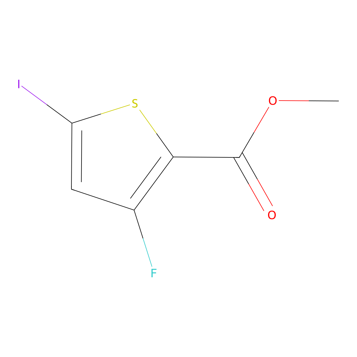 Methyl 3-fluoro-5-iodothiophene-2-carboxylate molecular structure, CAS 2166596-47-8