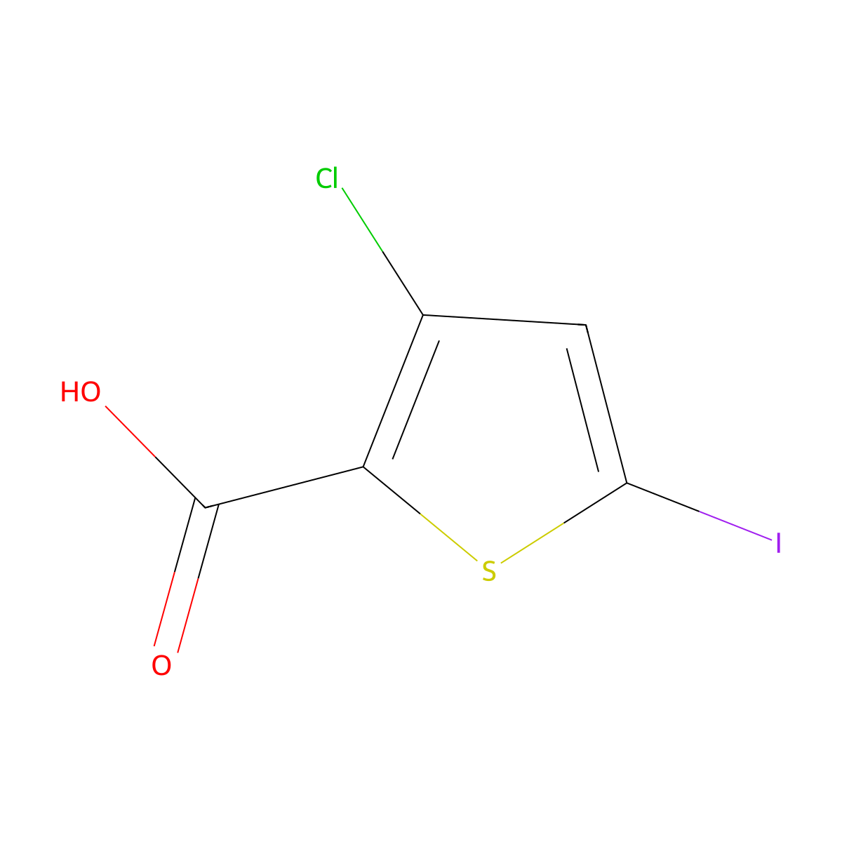 3-Chloro-5-iodothiophene-2-carboxylic acid molecular structure, CAS 2166596-54-7