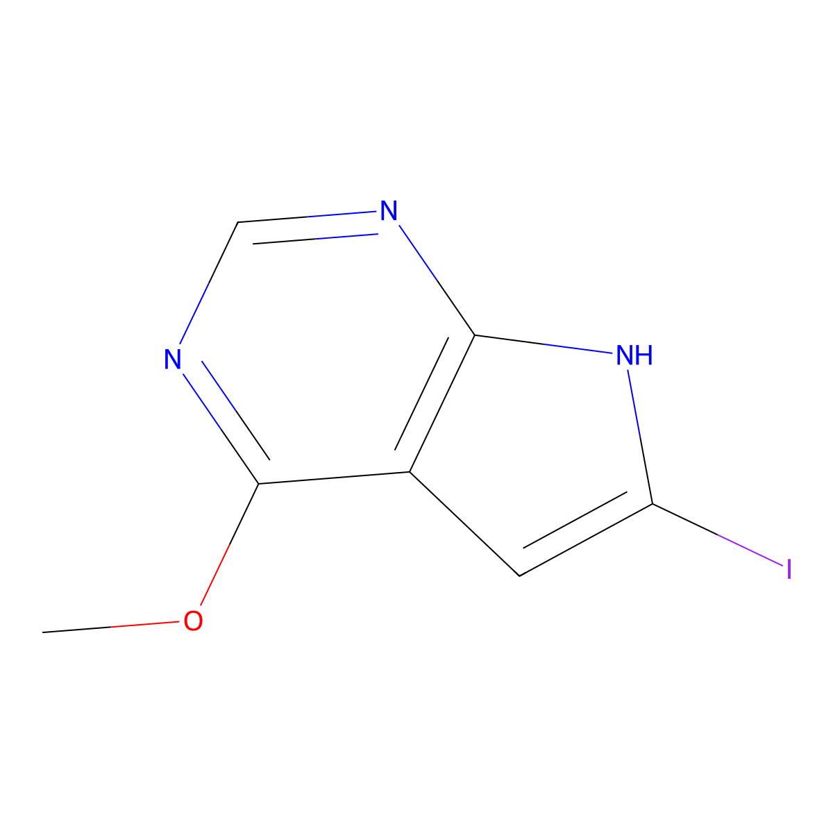 6-Iodo-4-methoxy-7H-pyrrolo[2,3-d]pyrimidine molecular structure, CAS 2166598-51-0