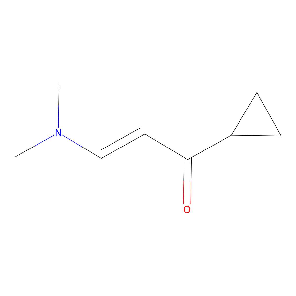 (2E)-1-cyclopropyl-3-(dimethylamino)prop-2-en-1-one molecular structure, CAS 21666-68-2