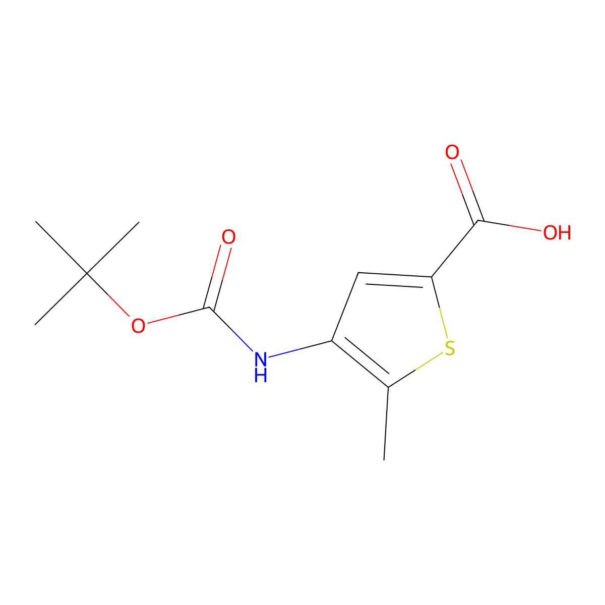 4-{[(Tert-butoxy)carbonyl]amino}-5-methylthiophene-2-carboxylic acid molecular structure, CAS 2166601-86-9