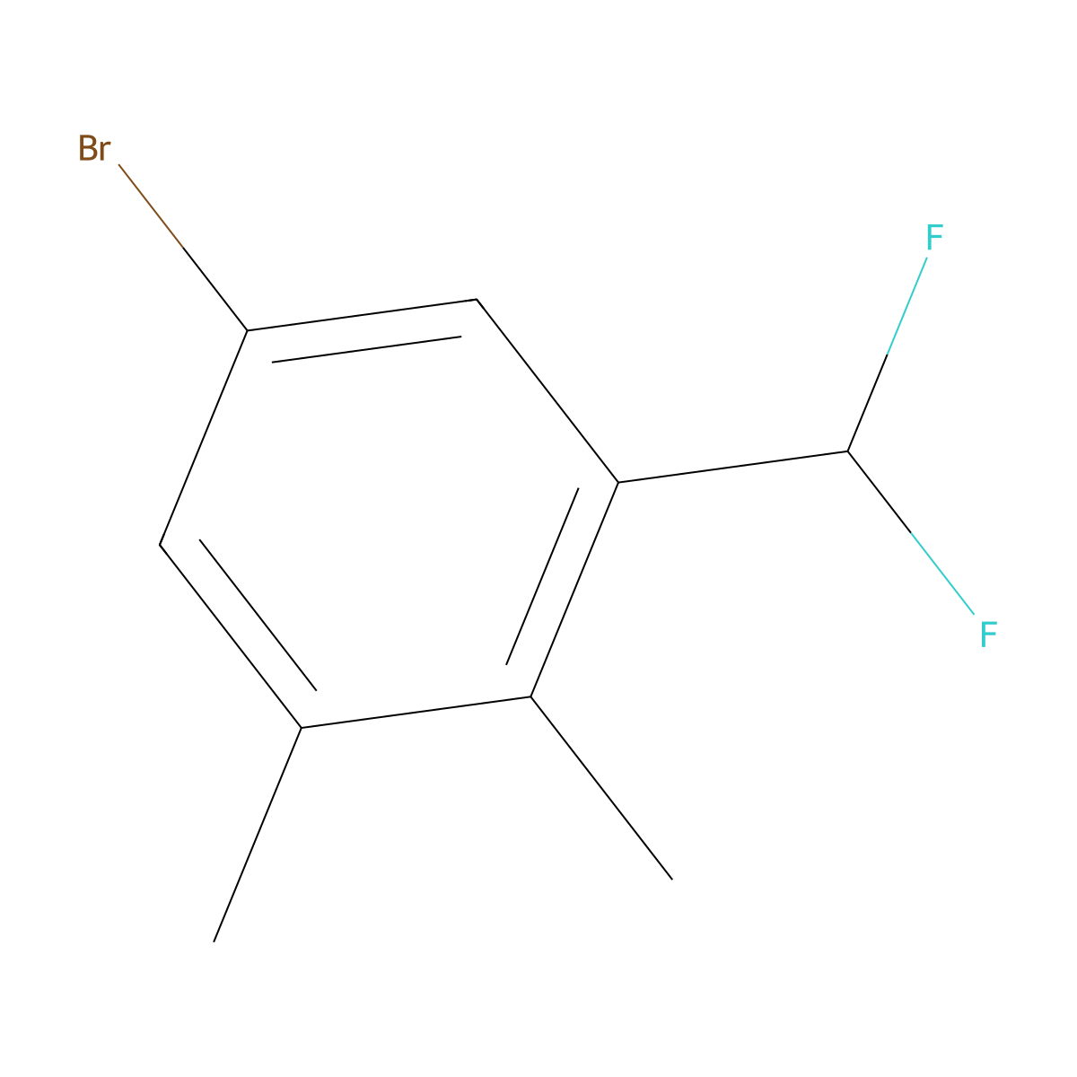 5-Bromo-1-(difluoromethyl)-2,3-dimethylbenzene molecular structure, CAS 2166605-13-4
