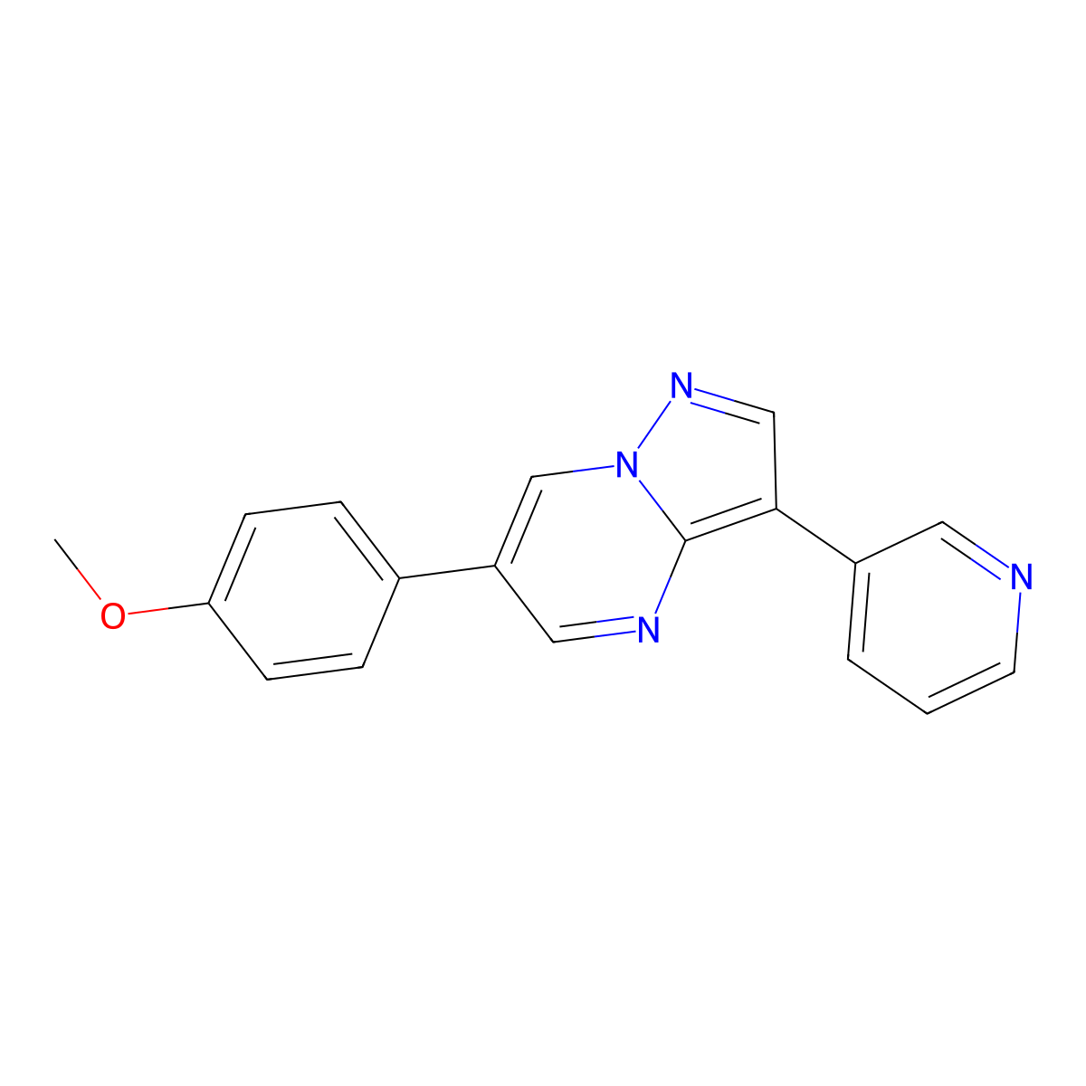 6-(4-Methoxyphenyl)-3-(pyridin-3-yl)pyrazolo[1,5-a]pyrimidine molecular structure, CAS 216661-72-2
