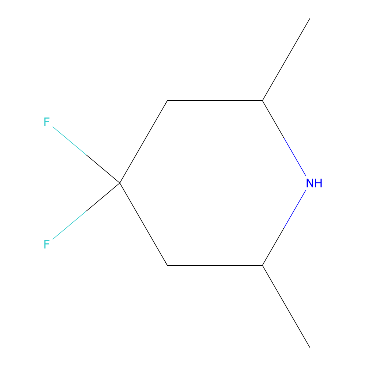4,4-Difluoro-2,6-dimethylpiperidine molecular structure, CAS 2166611-73-8