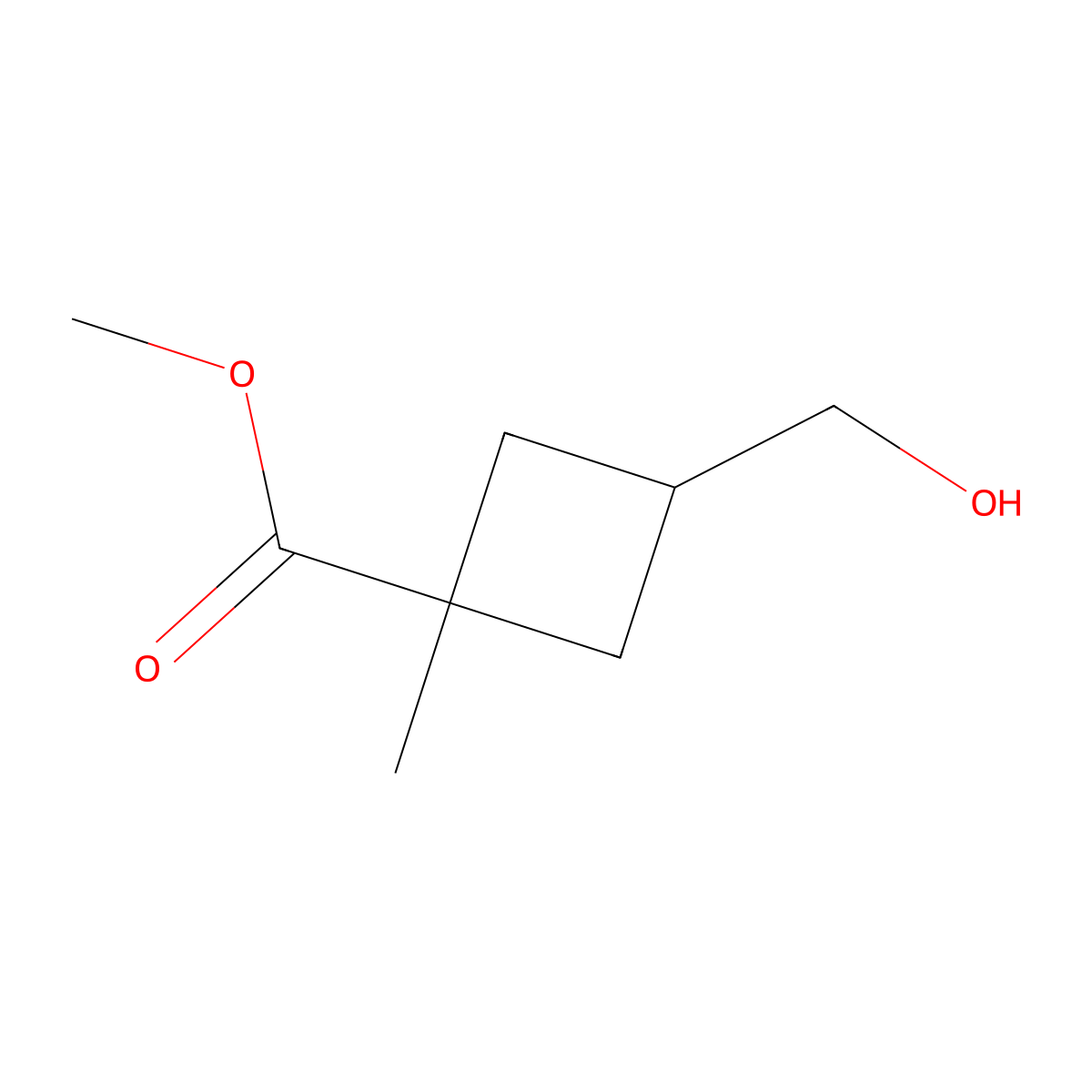 Methyl 3-(hydroxymethyl)-1-methylcyclobutane-1-carboxylate molecular structure, CAS 2166616-35-7