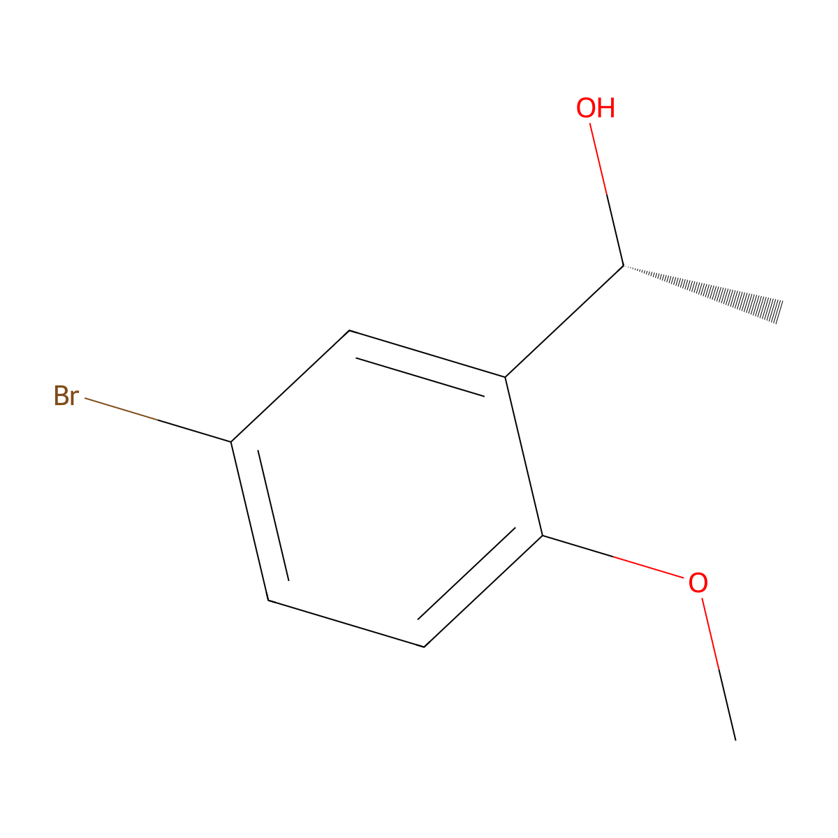(1R)-1-(5-bromo-2-methoxyphenyl)ethan-1-ol molecular structure, CAS 216663-81-9