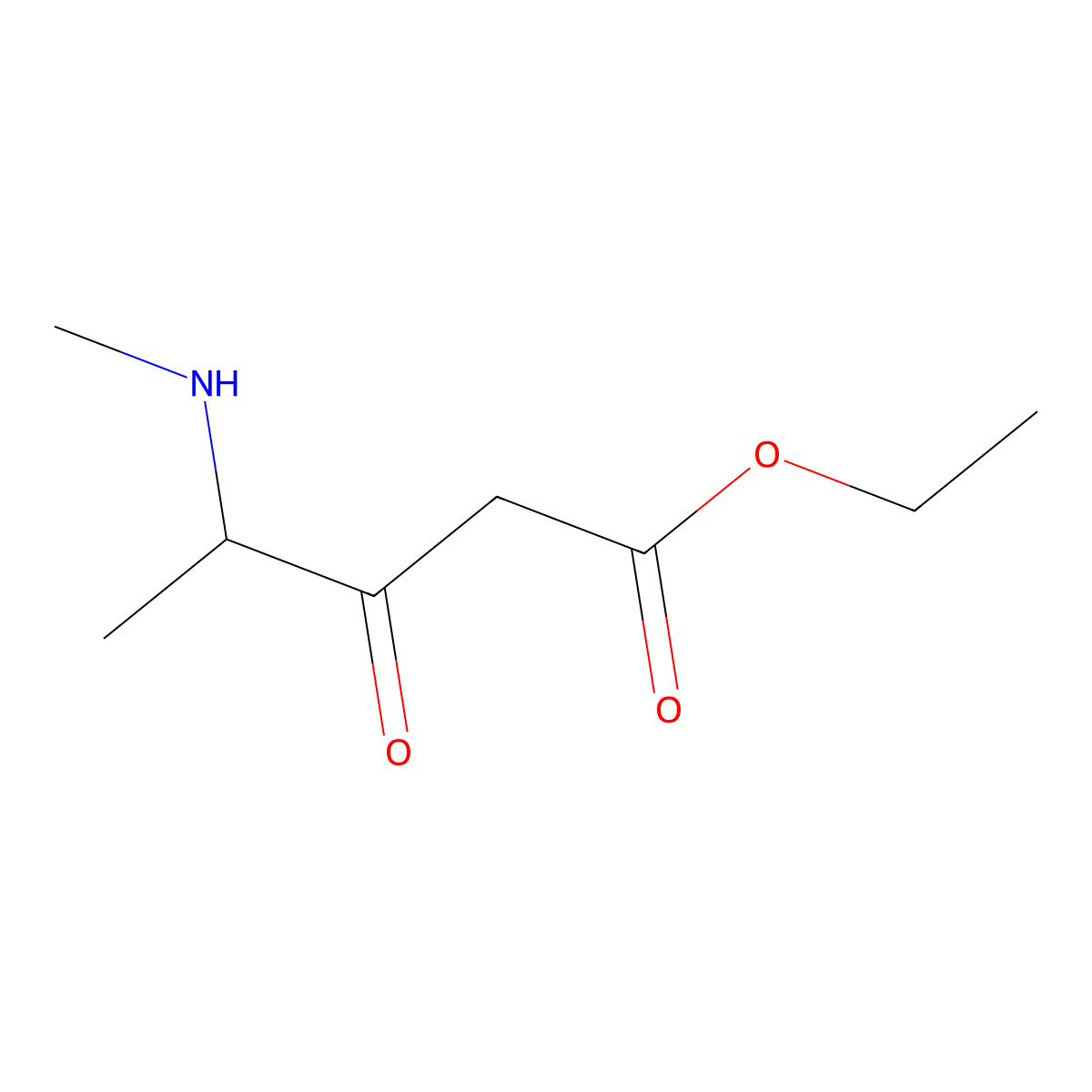 Ethyl 4-(methylamino)-3-oxopentanoate molecular structure, CAS 2166631-32-7