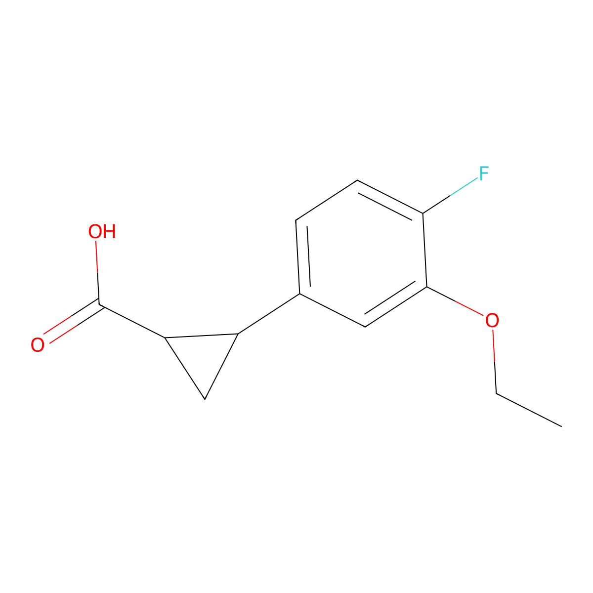 2-(3-Ethoxy-4-fluorophenyl)cyclopropane-1-carboxylic acid molecular structure, CAS 2166635-16-9