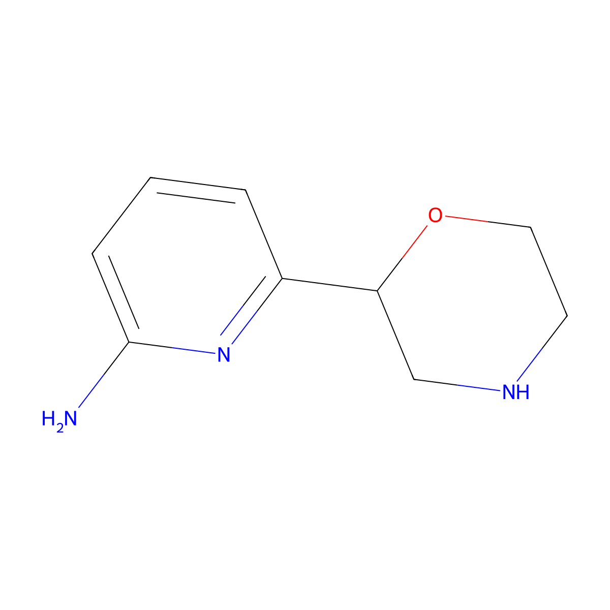 6-(Morpholin-2-yl)pyridin-2-amine molecular structure, CAS 2166636-29-7