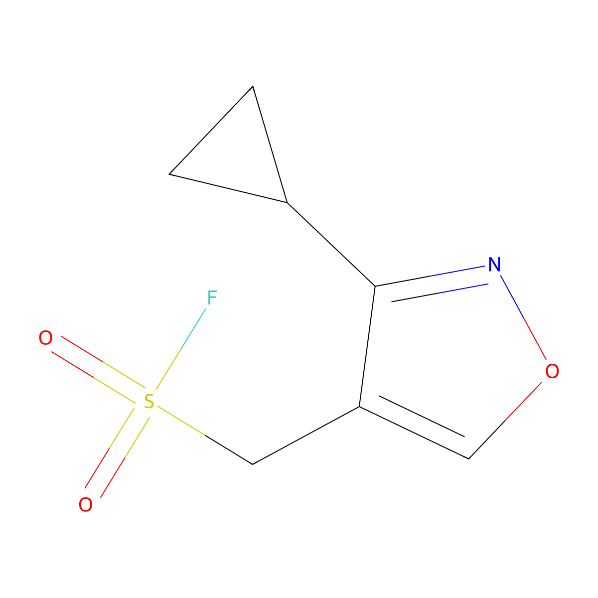 (3-Cyclopropyl-1,2-oxazol-4-yl)methanesulfonyl fluoride molecular structure, CAS 2166637-56-3