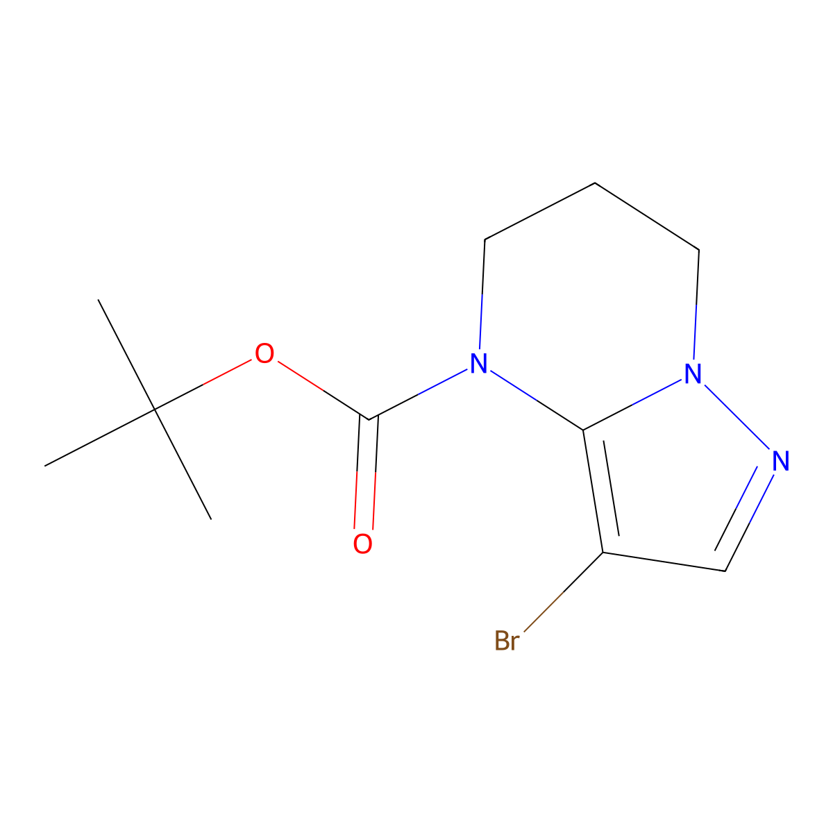 tert-butyl 3-bromo-4H,5H,6H,7H-pyrazolo[1,5-a]pyrimidine-4-carboxylate molecular structure, CAS 2166639-82-1