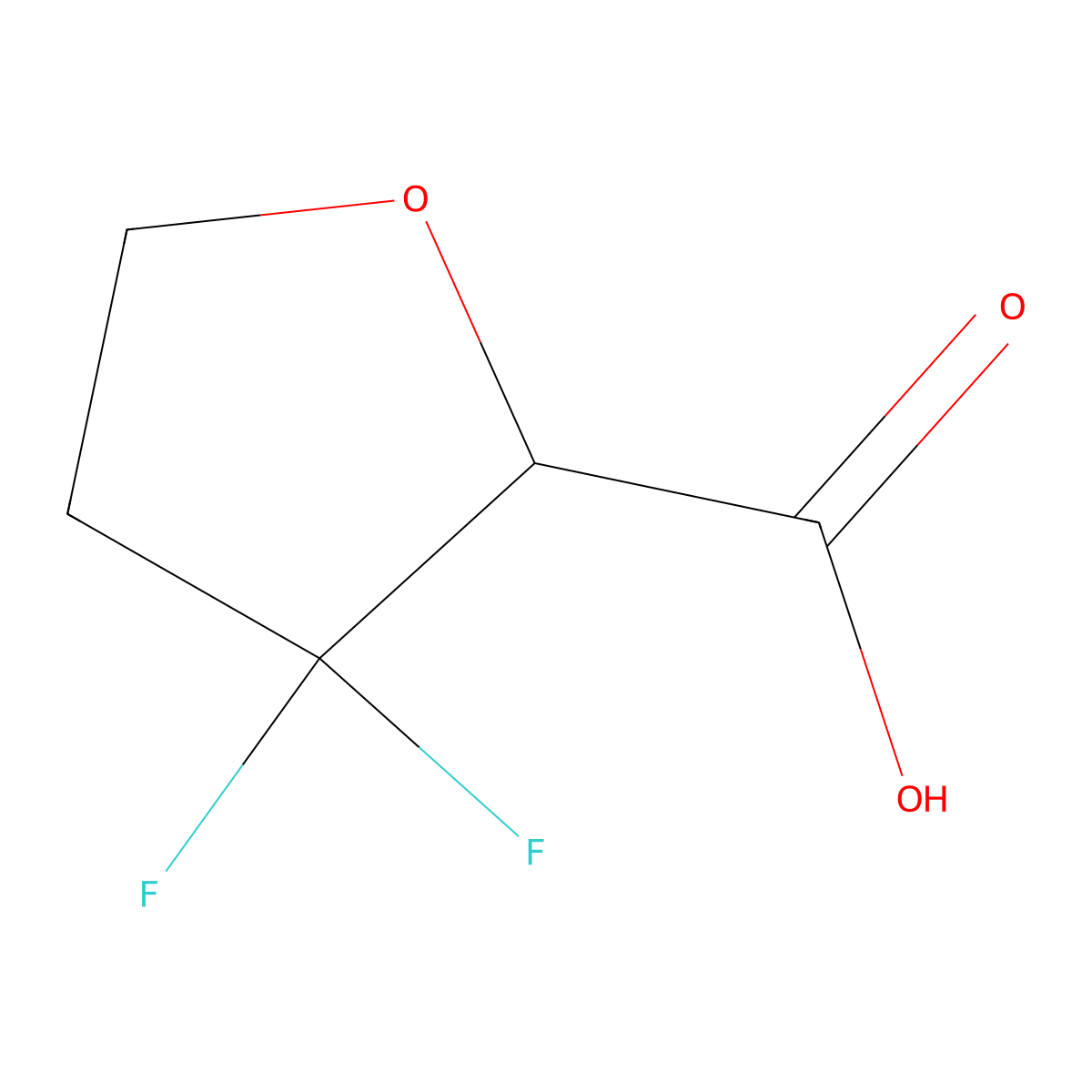 3,3-Difluorooxolane-2-carboxylic acid molecular structure, CAS 2166643-10-1