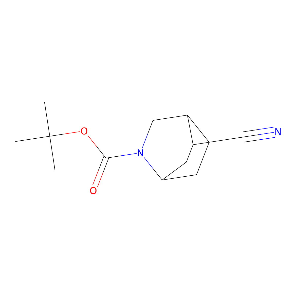 Tert-butyl 5-cyano-2-azabicyclo[2.2.2]octane-2-carboxylate molecular structure, CAS 2166645-66-3