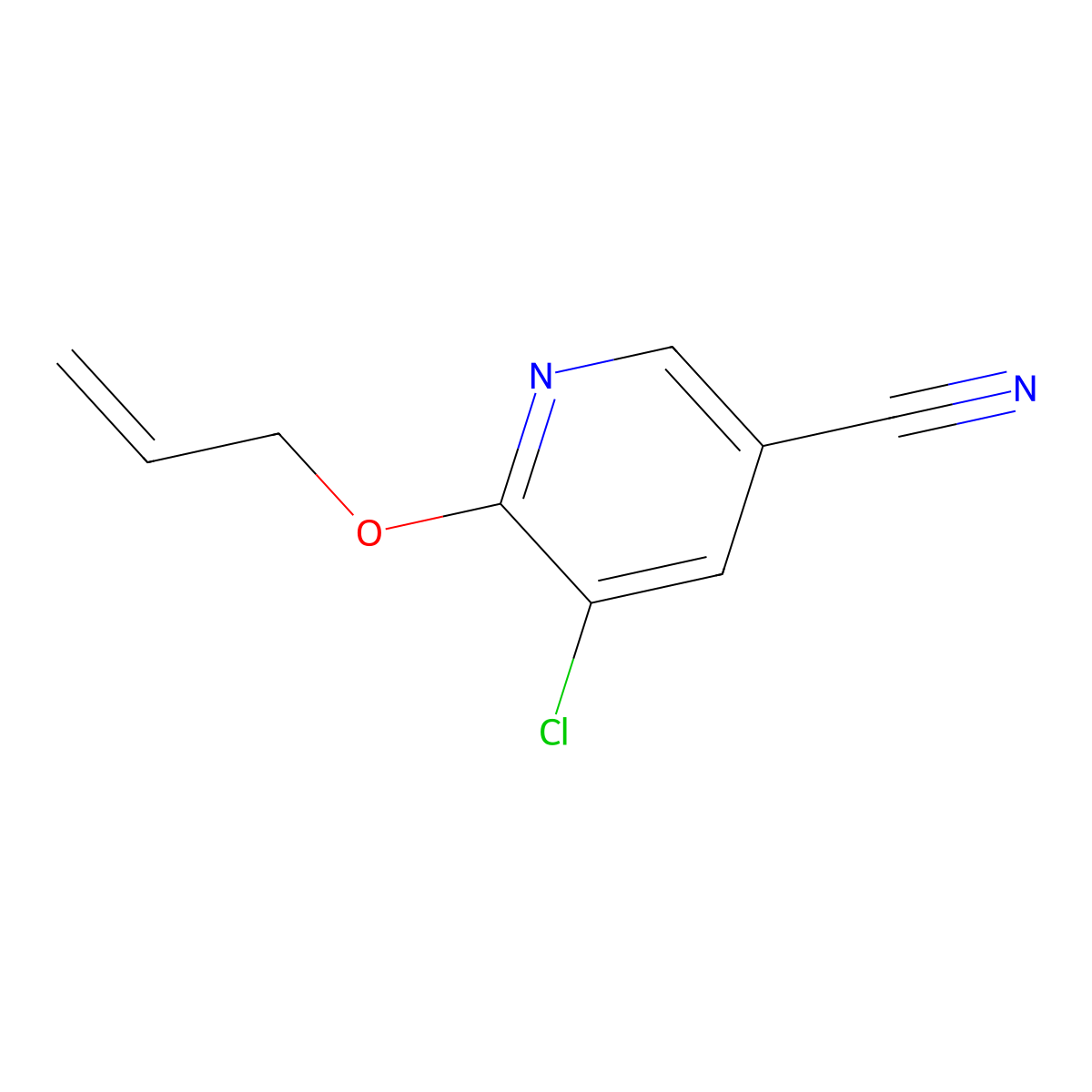 5-Chloro-6-(prop-2-en-1-yloxy)pyridine-3-carbonitrile molecular structure, CAS 2166645-68-5