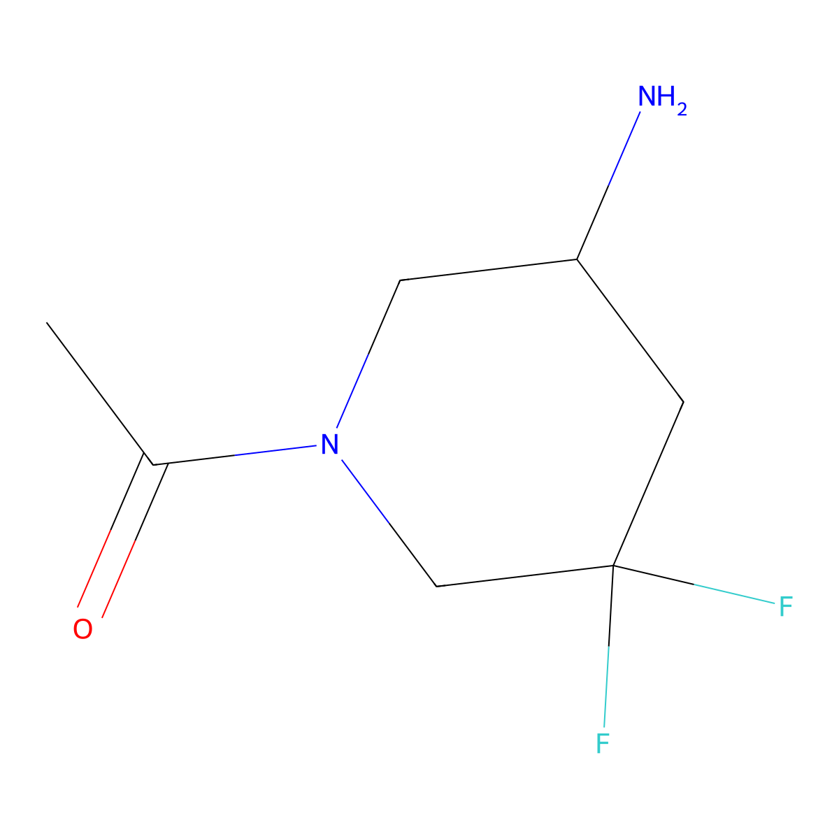 1-(5-Amino-3,3-difluoropiperidin-1-yl)ethan-1-one molecular structure, CAS 2166650-58-2