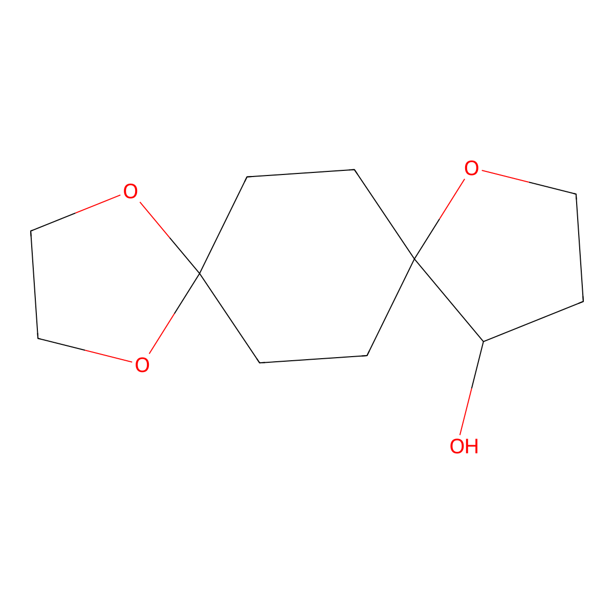 1,4,9-Trioxa-dispiro[4.2.4.2]tetradecan-12-ol molecular structure, CAS 2166654-18-6