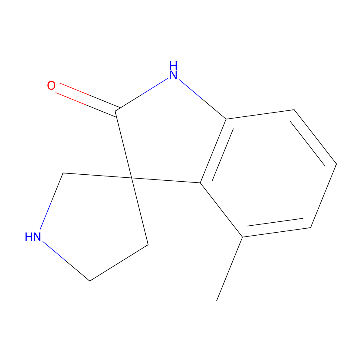 4-Methylspiro[indoline-3,3'-pyrrolidin]-2-one molecular structure, CAS 2166659-23-8