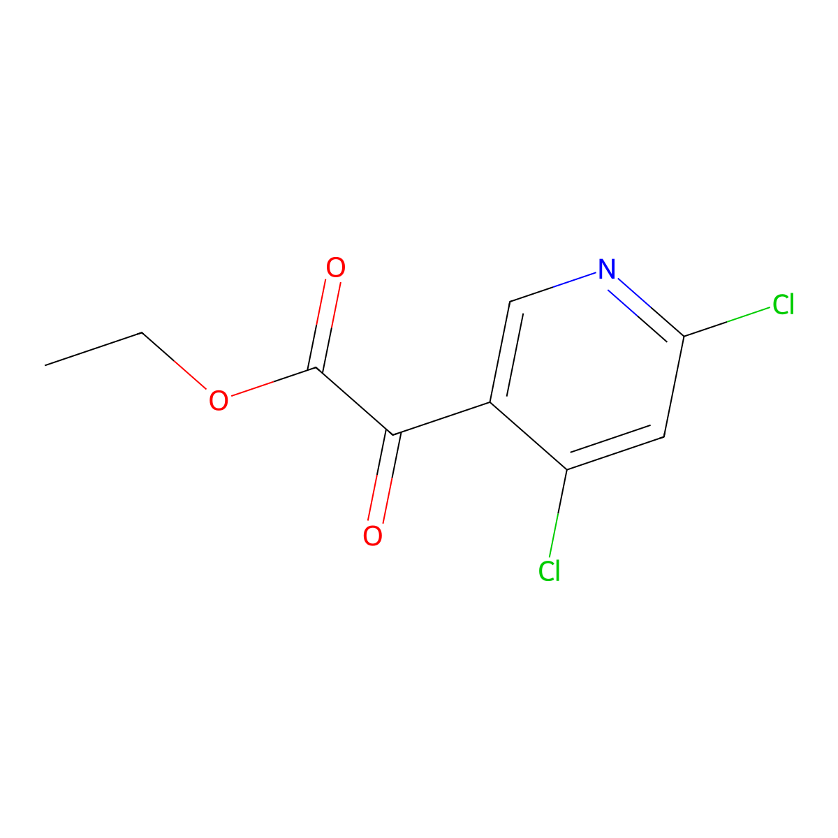 Ethyl 4,6-dichloro-alpha-oxo-3-pyridineacetate molecular structure, CAS 2166662-10-6