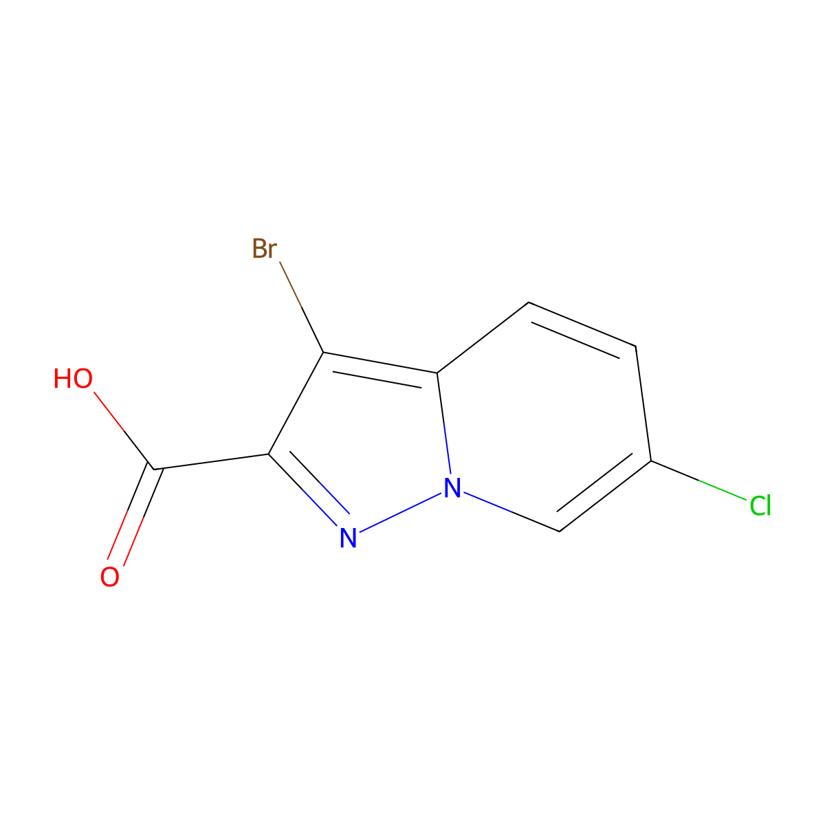 3-Bromo-6-chloro-pyrazolo[1,5-a]pyridine-2-carboxylic acid molecular structure, CAS 2166662-14-0