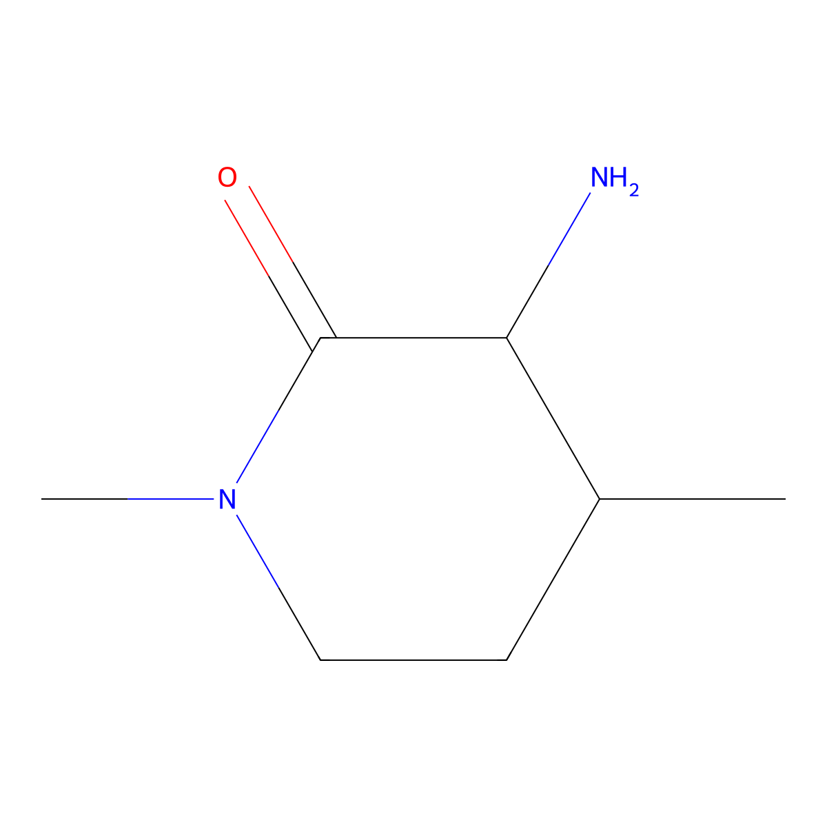 3-Amino-1,4-dimethylpiperidin-2-one molecular structure, CAS 2166663-76-7